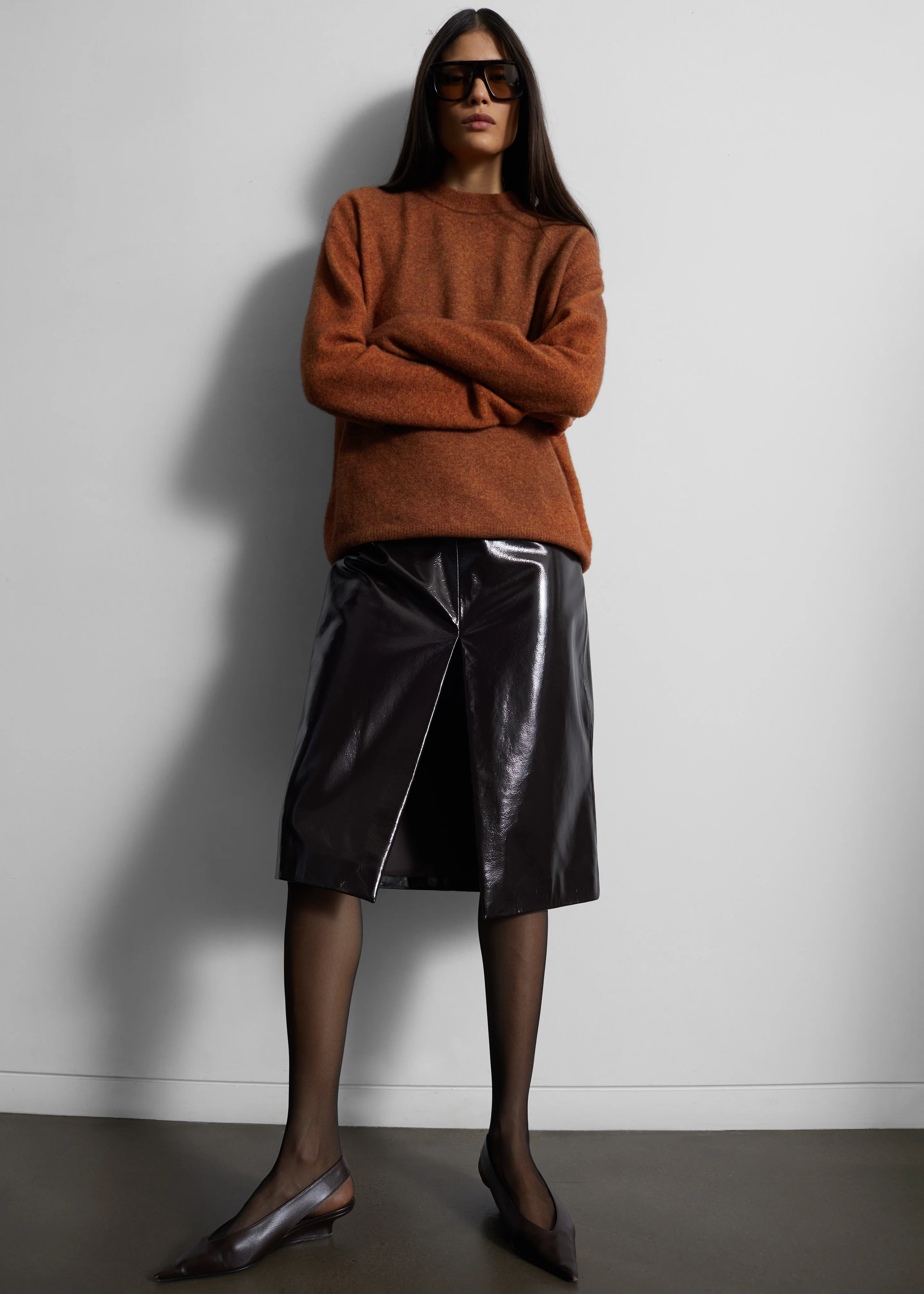 Amish Supplies Oversized Crewneck Sweater - Brown