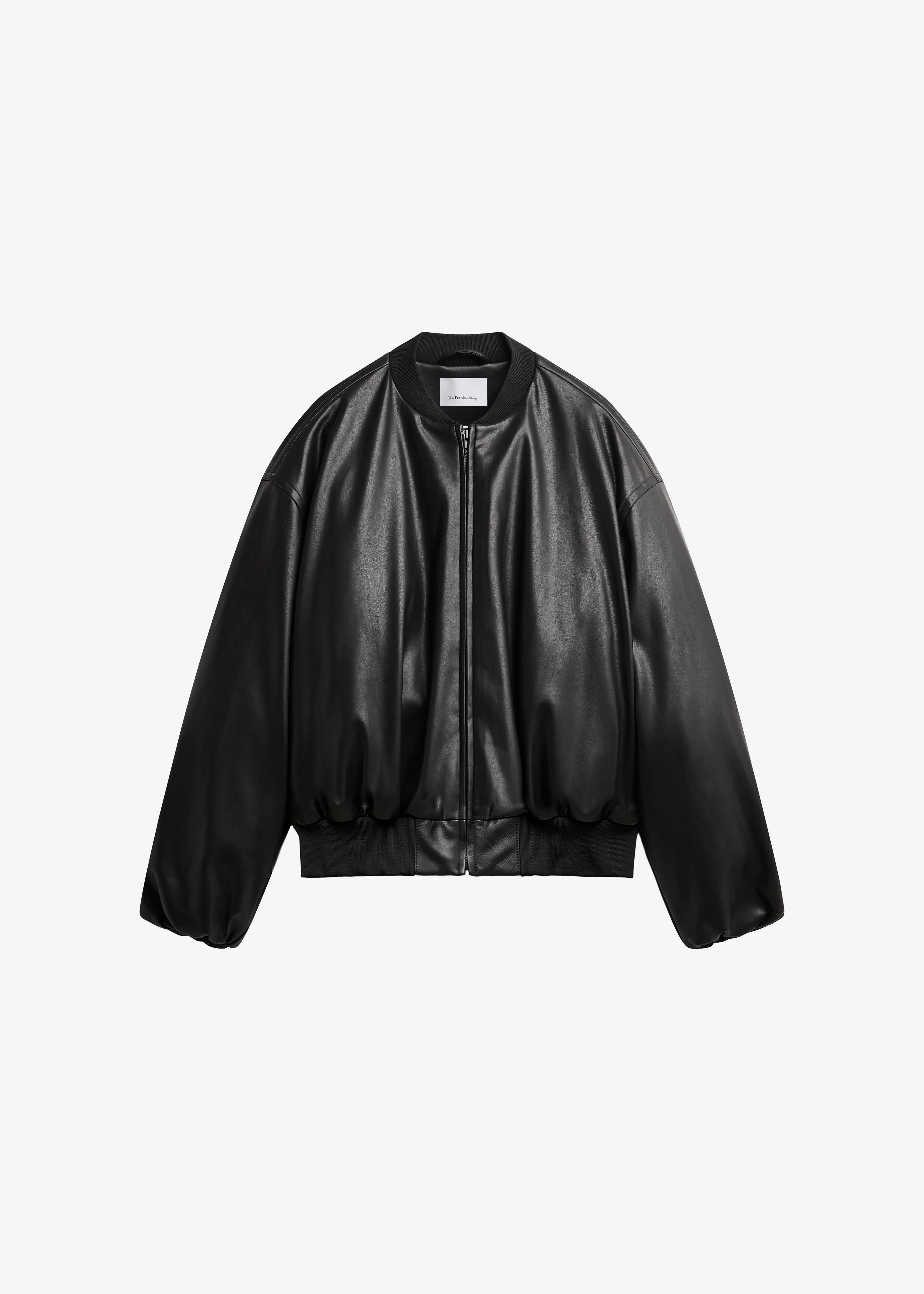 Arolla Faux Leather Draped Jacket - Black - Image 15
