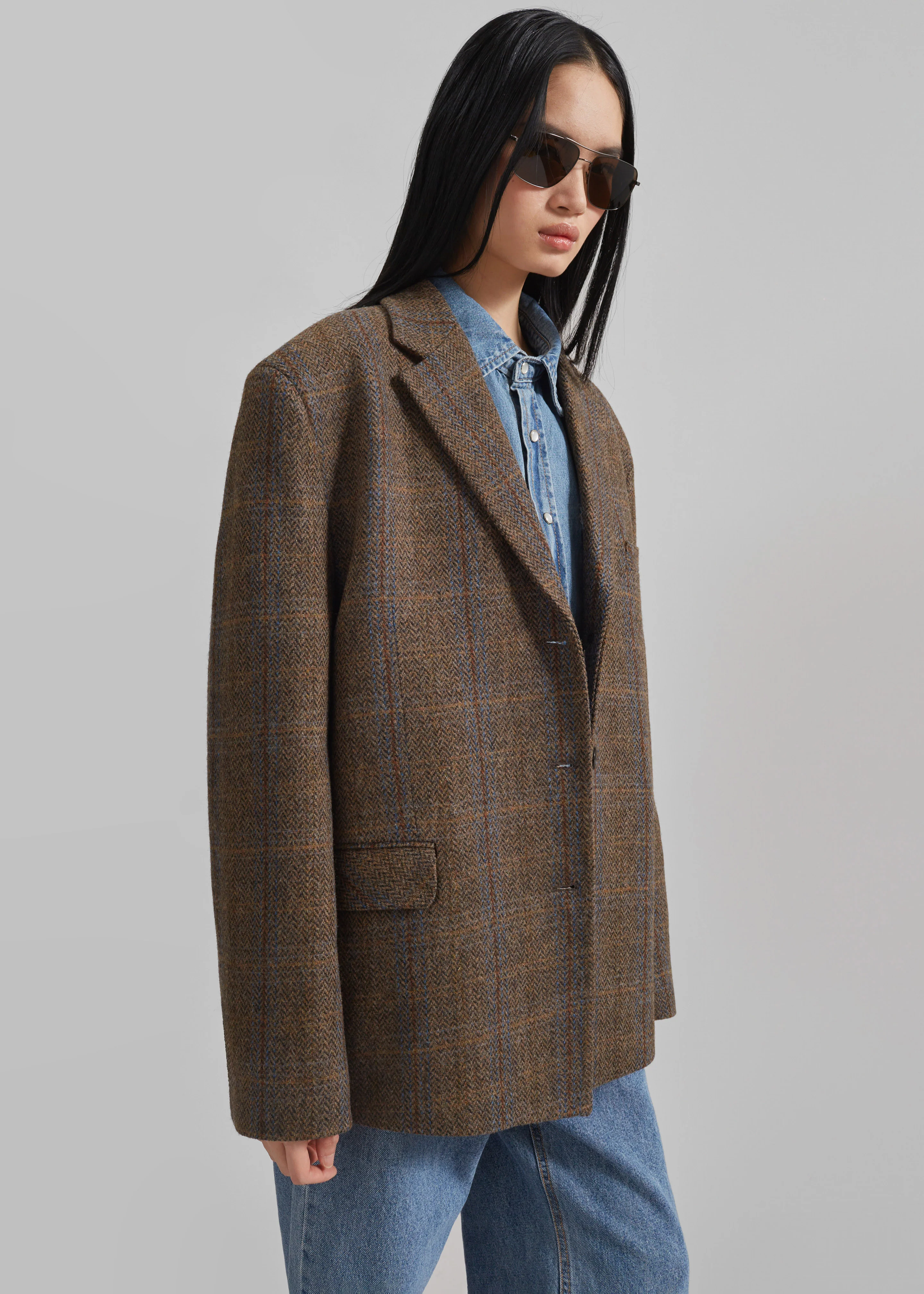 Arundel Plaid Wool Blazer - Multicolor - Image 3
