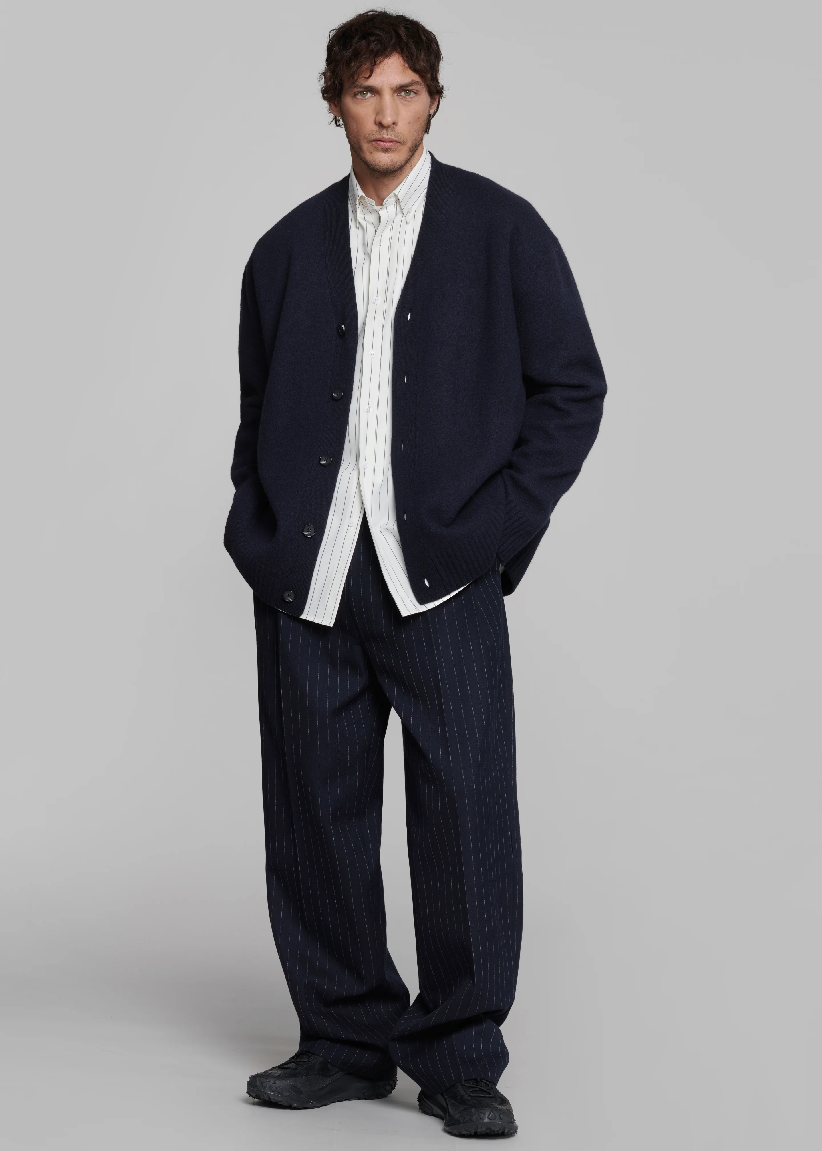 Beck Wool Cardigan - Navy - Image 3