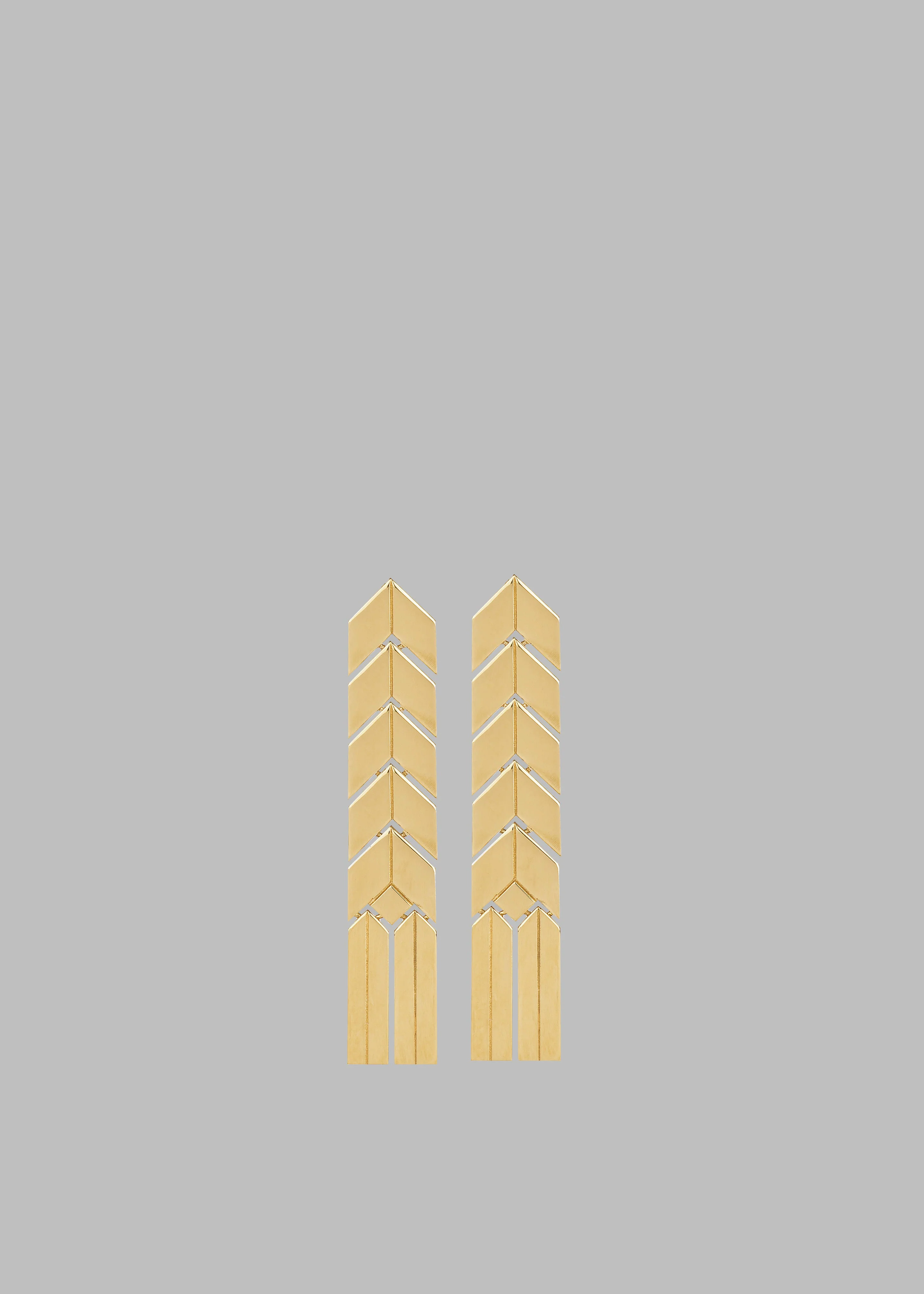 Bevza Flat Spikelet Earrings - Gold - Image 6