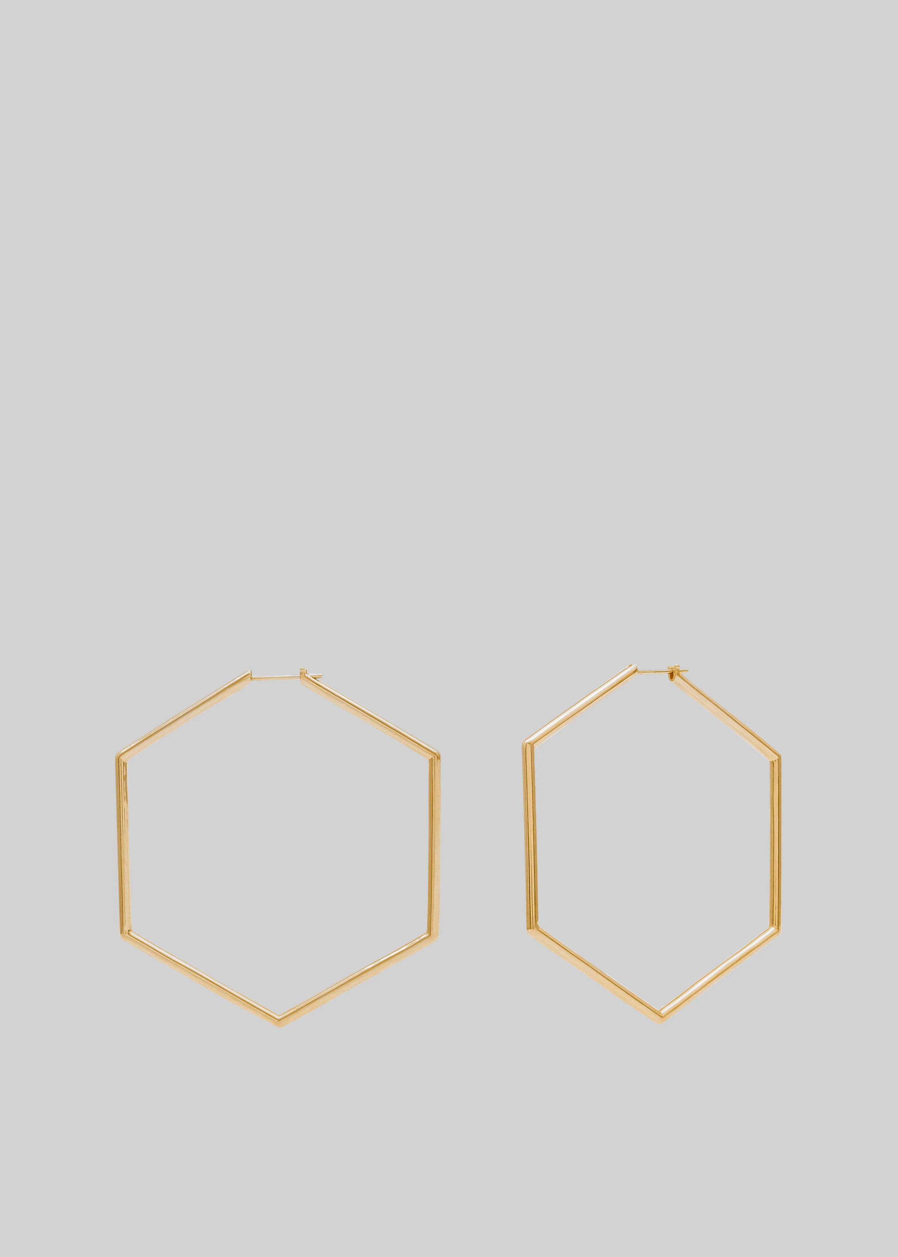 Bevza Thin Honeycomb Hoops - Gold - Image 2
