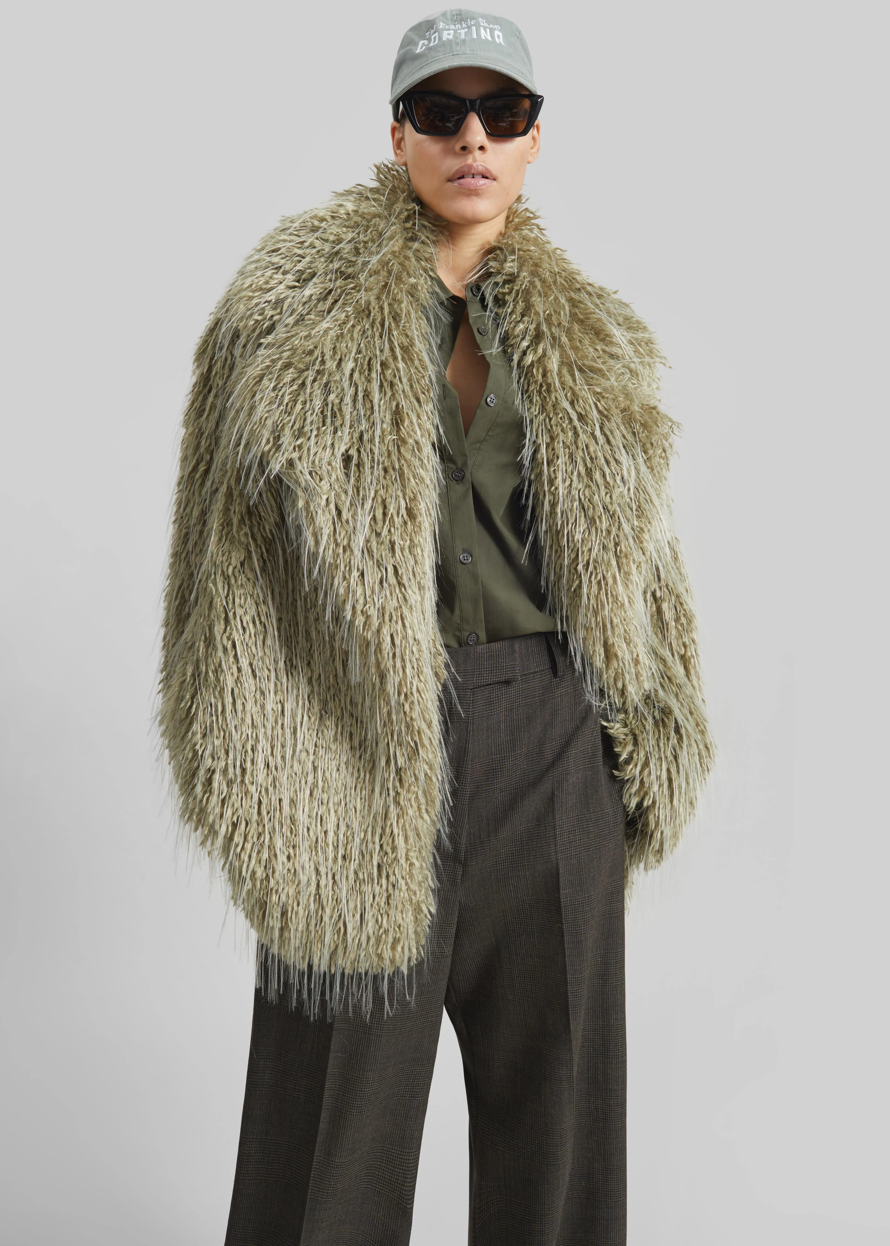 Brina Faux Fur Coat - Sage - Image 5