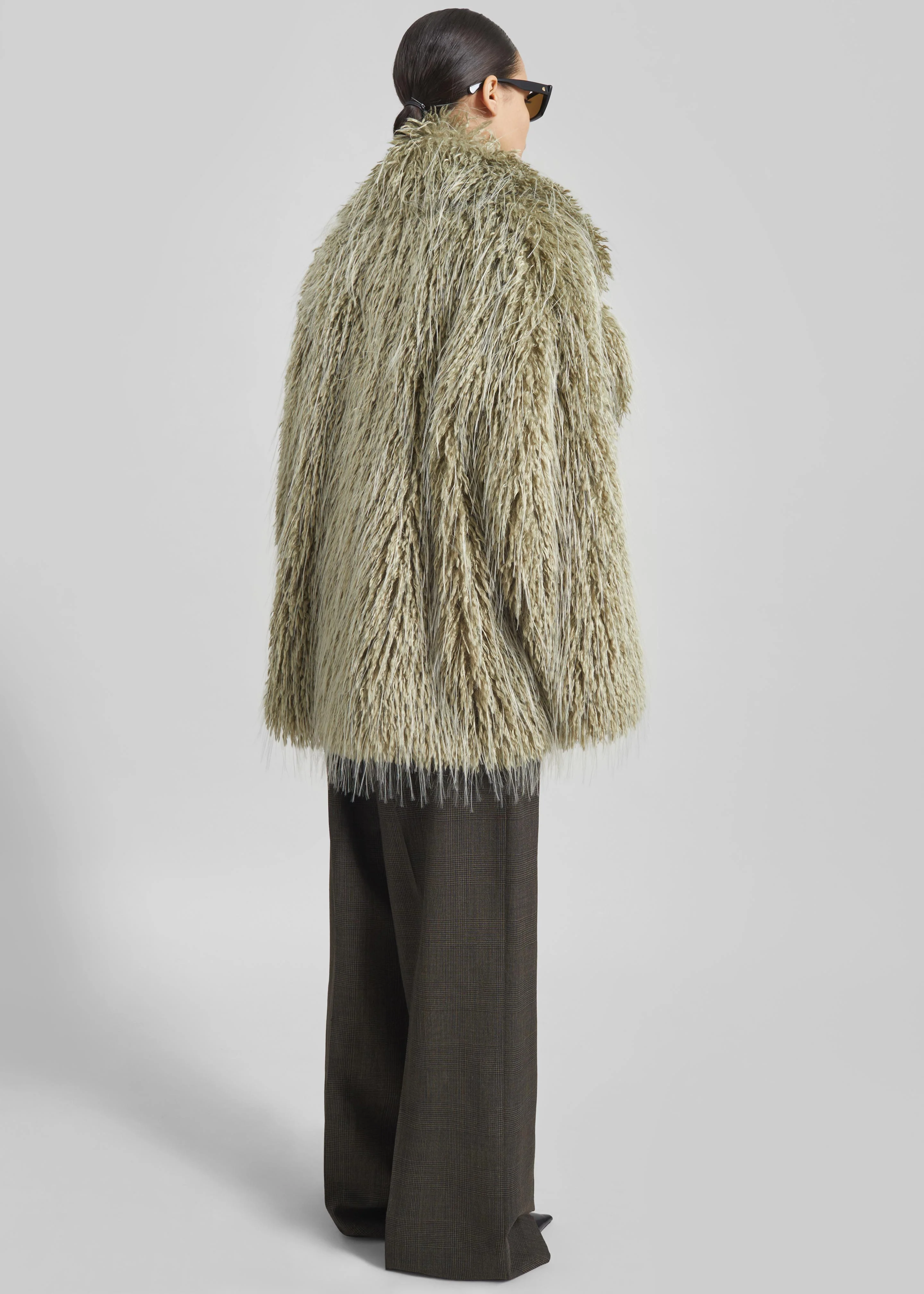 Brina Faux Fur Coat - Sage - Image 8