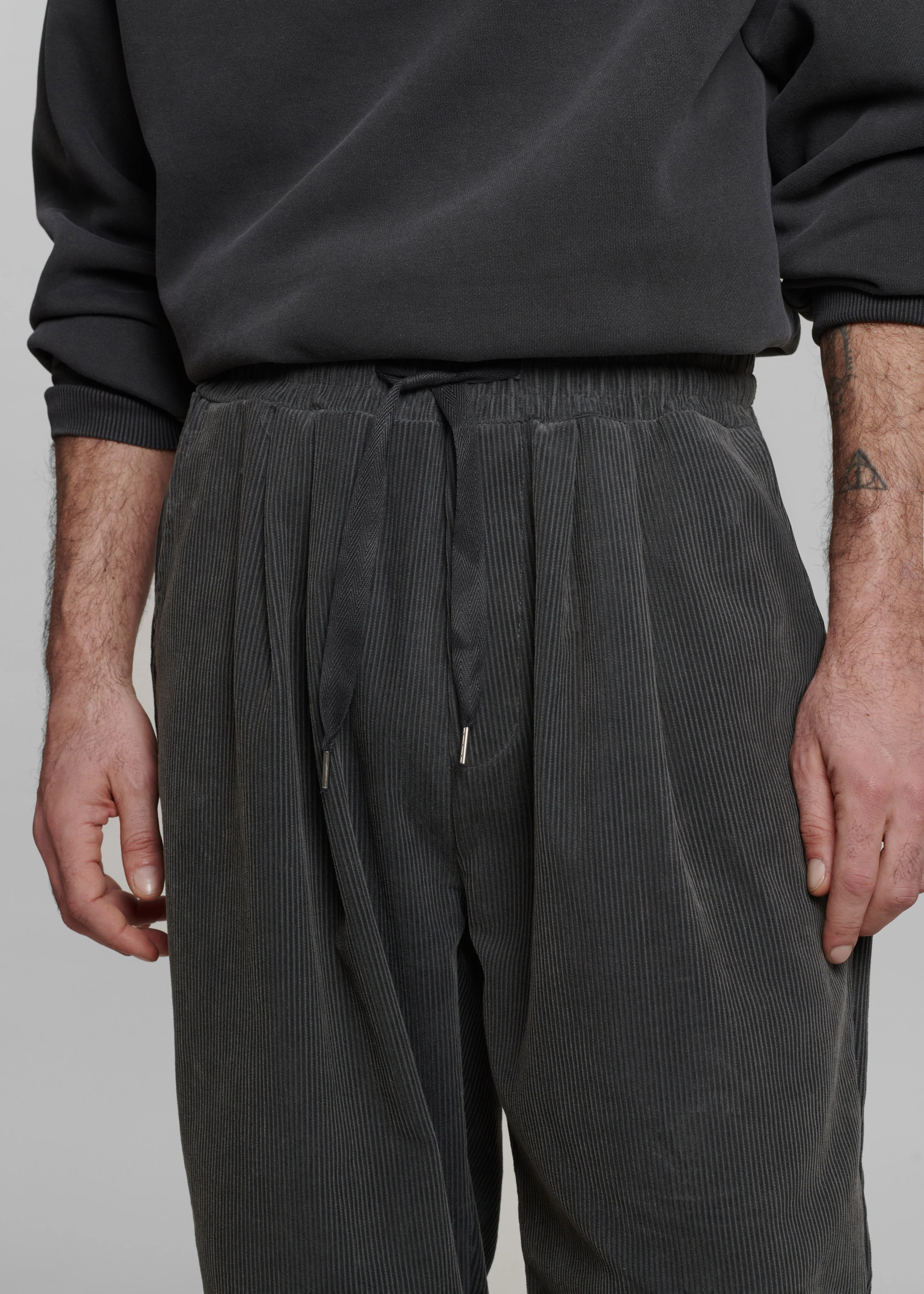 Brixton Corduroy Joggers - Charcoal - Image 2