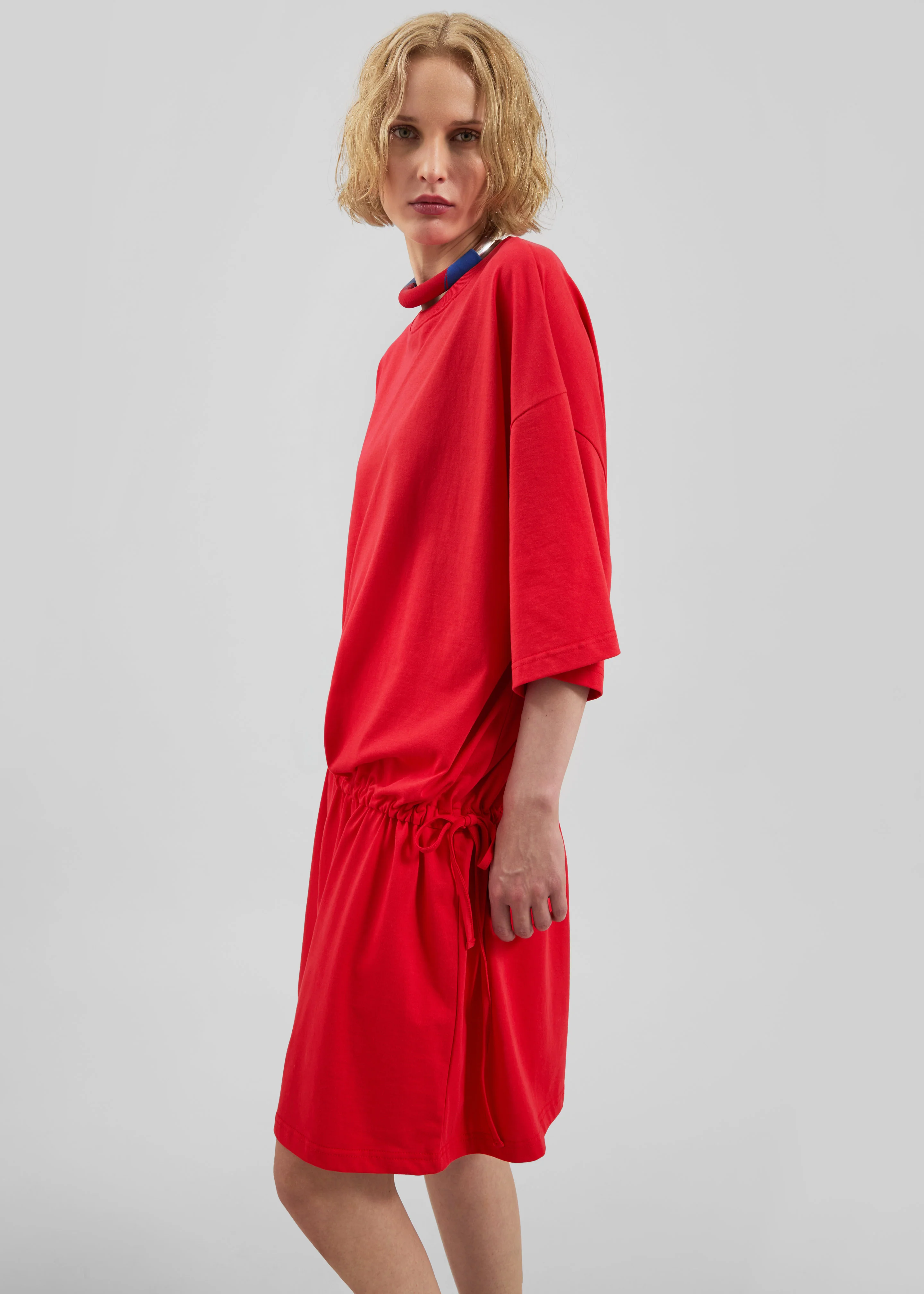Calitri Drop Waist T-Shirt Dress - Red - Image 6