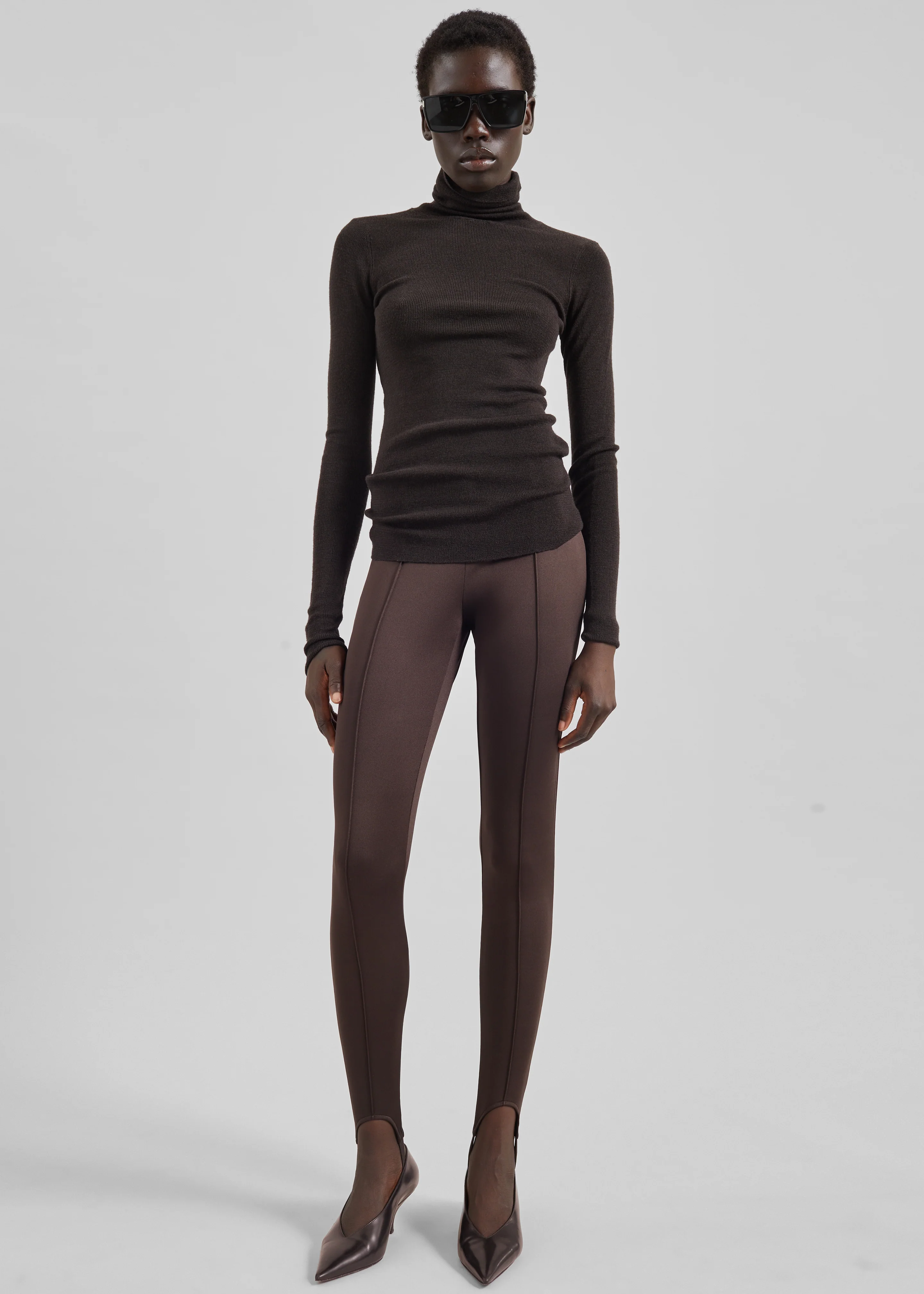 Caserta Stirrup Leggings - Brown
