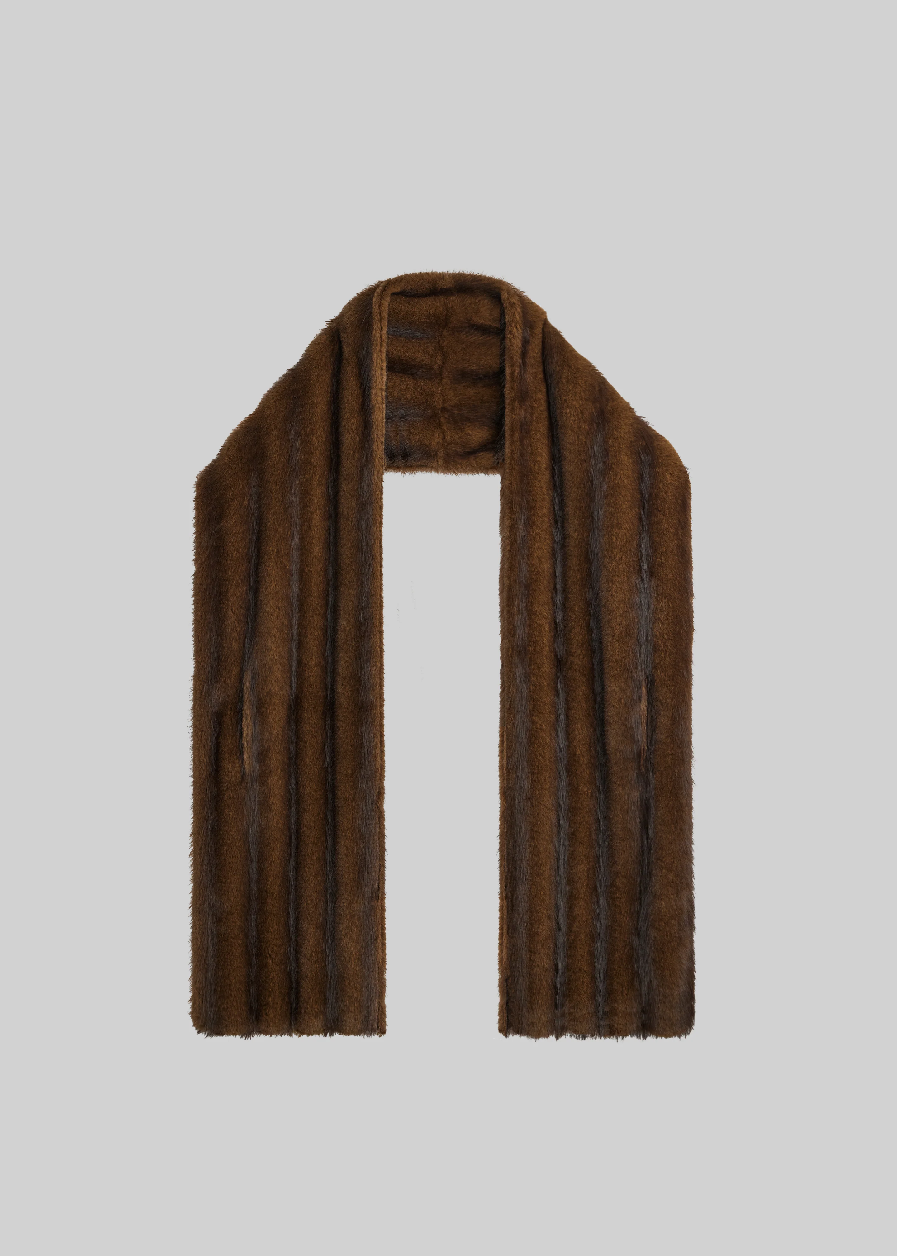 Ciasa Faux Fur Scarf - Brown - Image 3