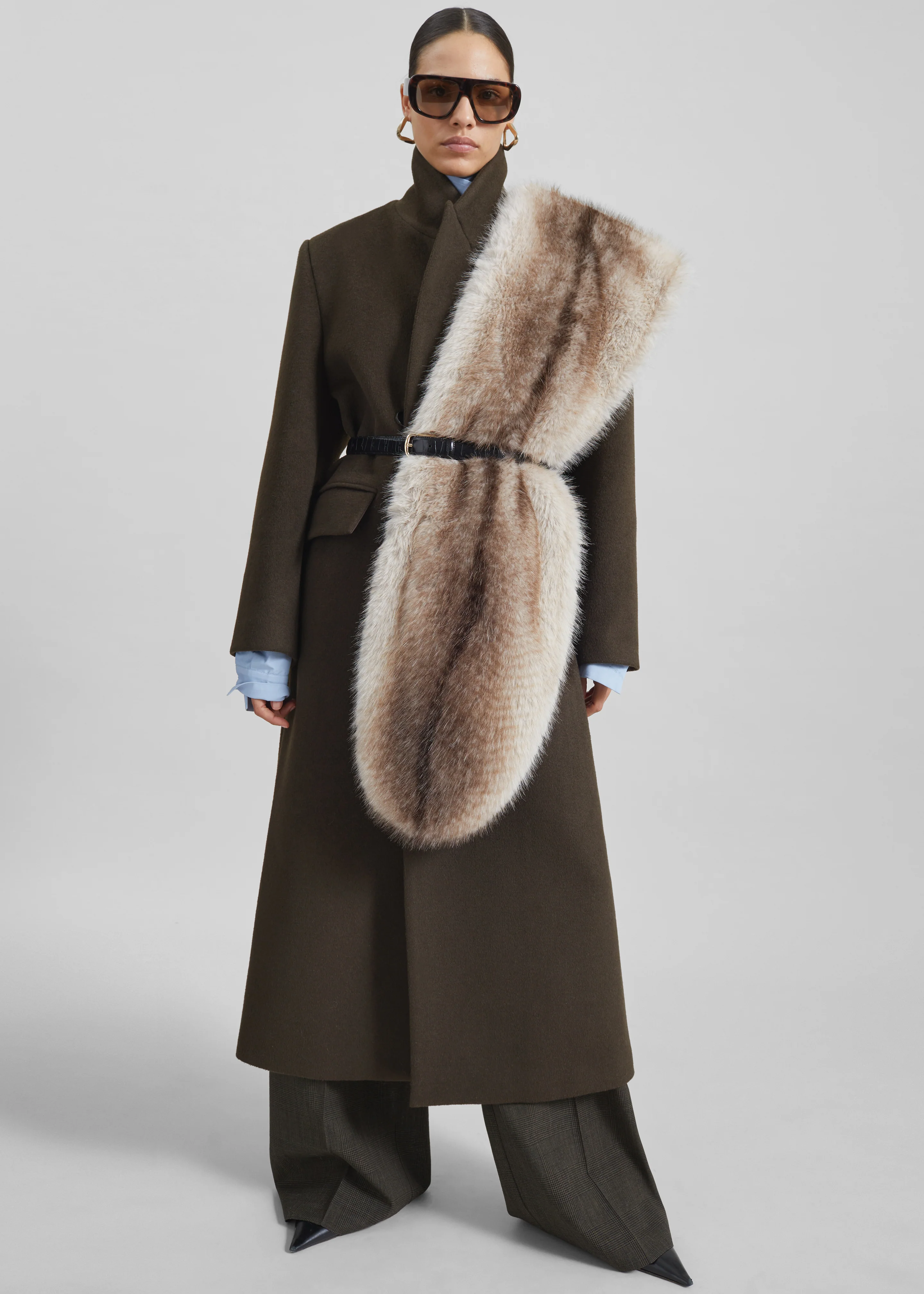 Ciasa Faux Fur Scarf - Grey - Image 4