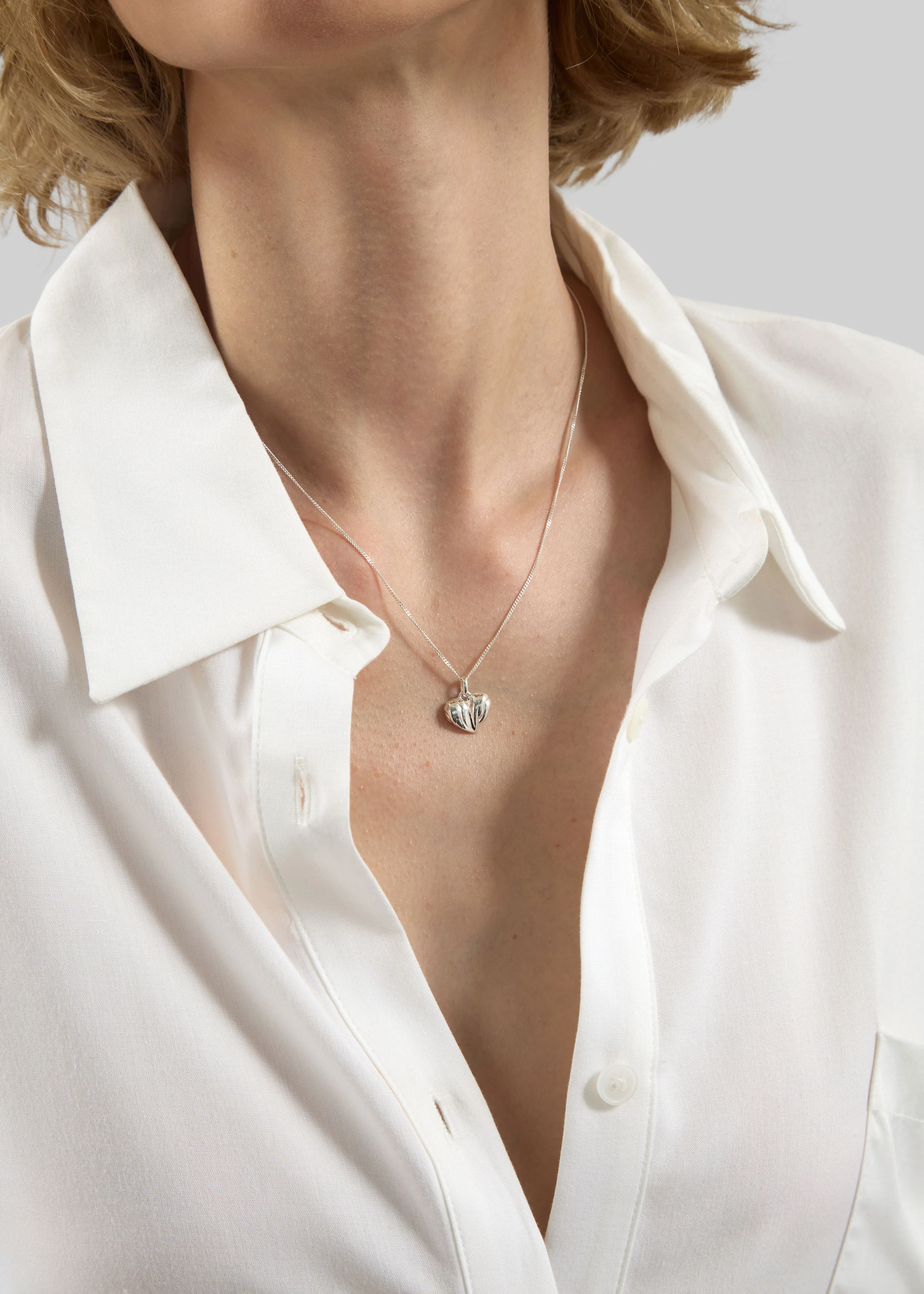 Completedworks Small Heart Locket Necklace - Silver - Image 3