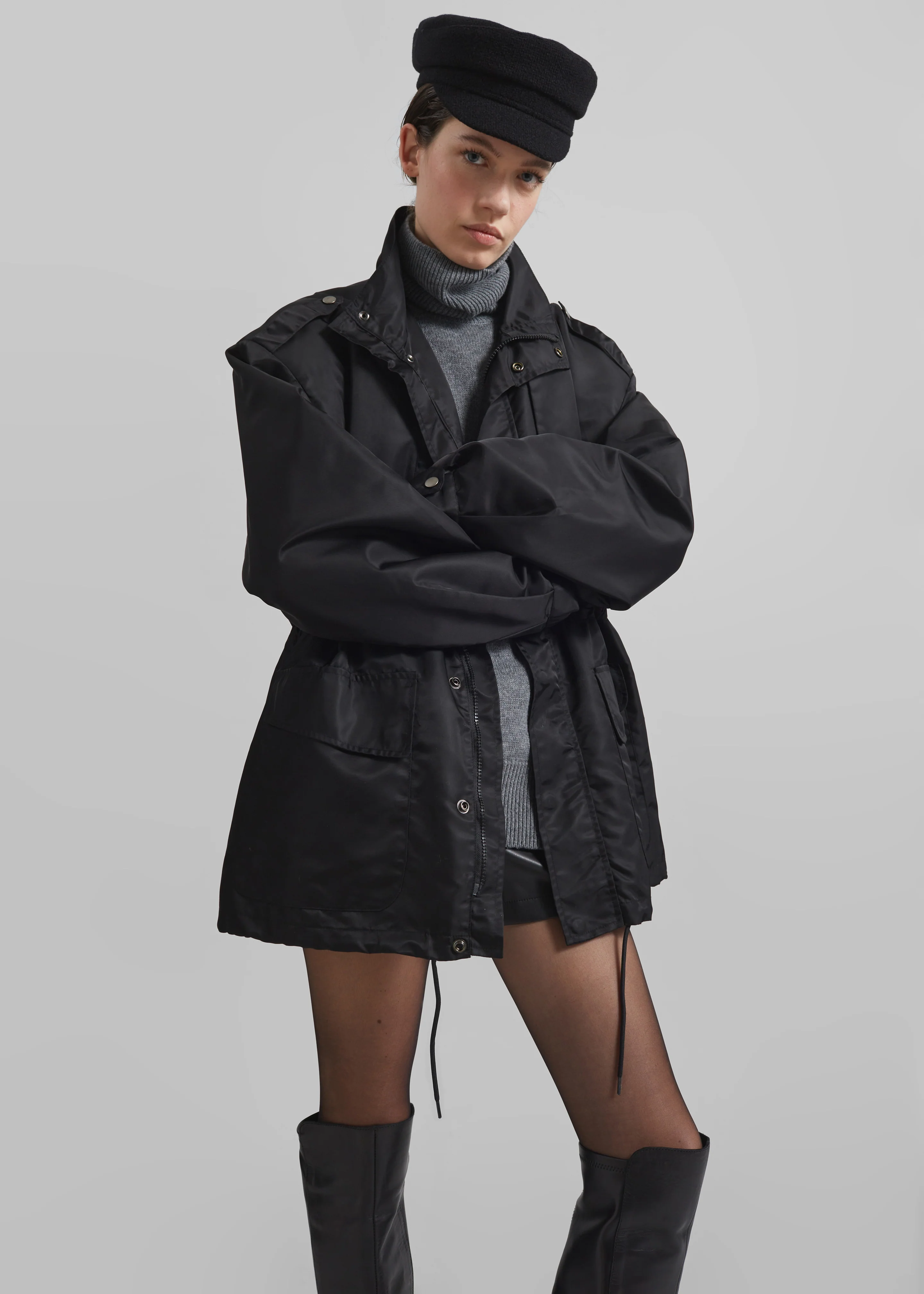 Corbet Newsboy Cap - Black - Image 4