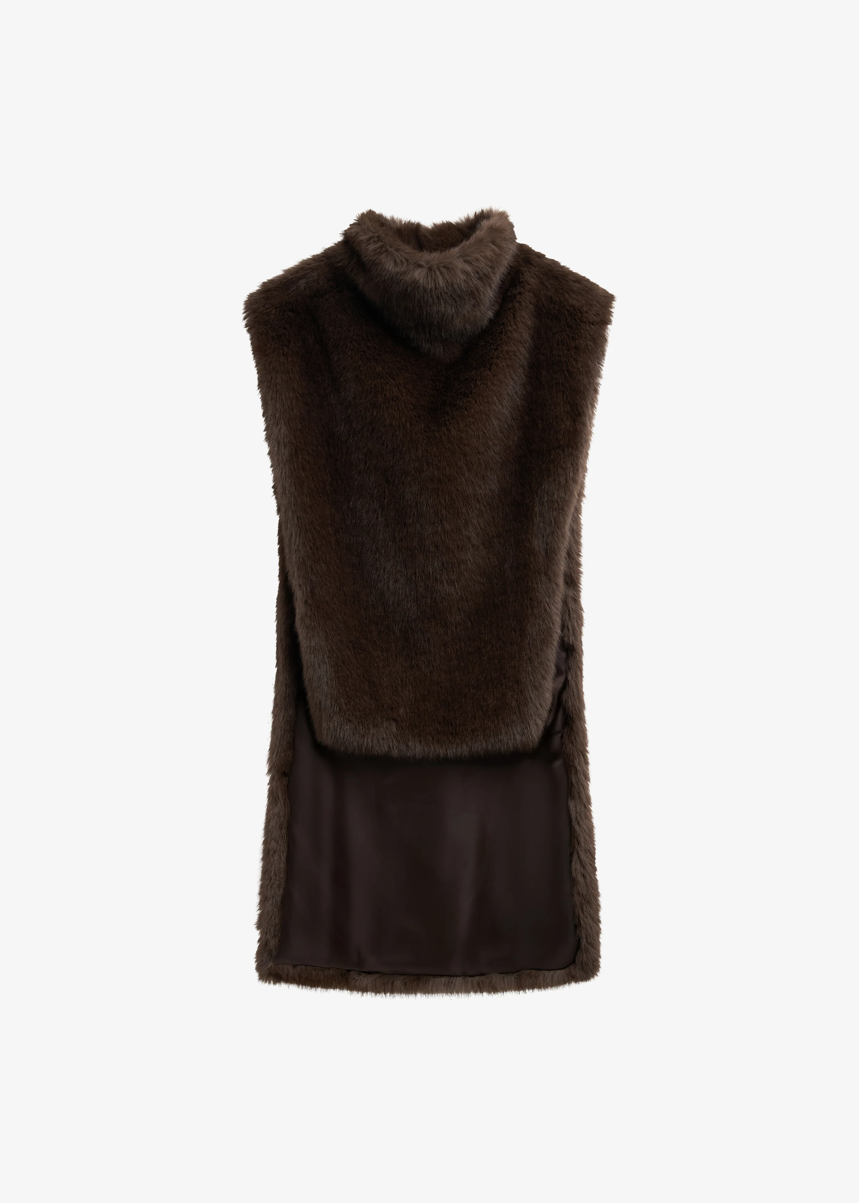 Corvara Faux Fur Vest - Brown - Image 12