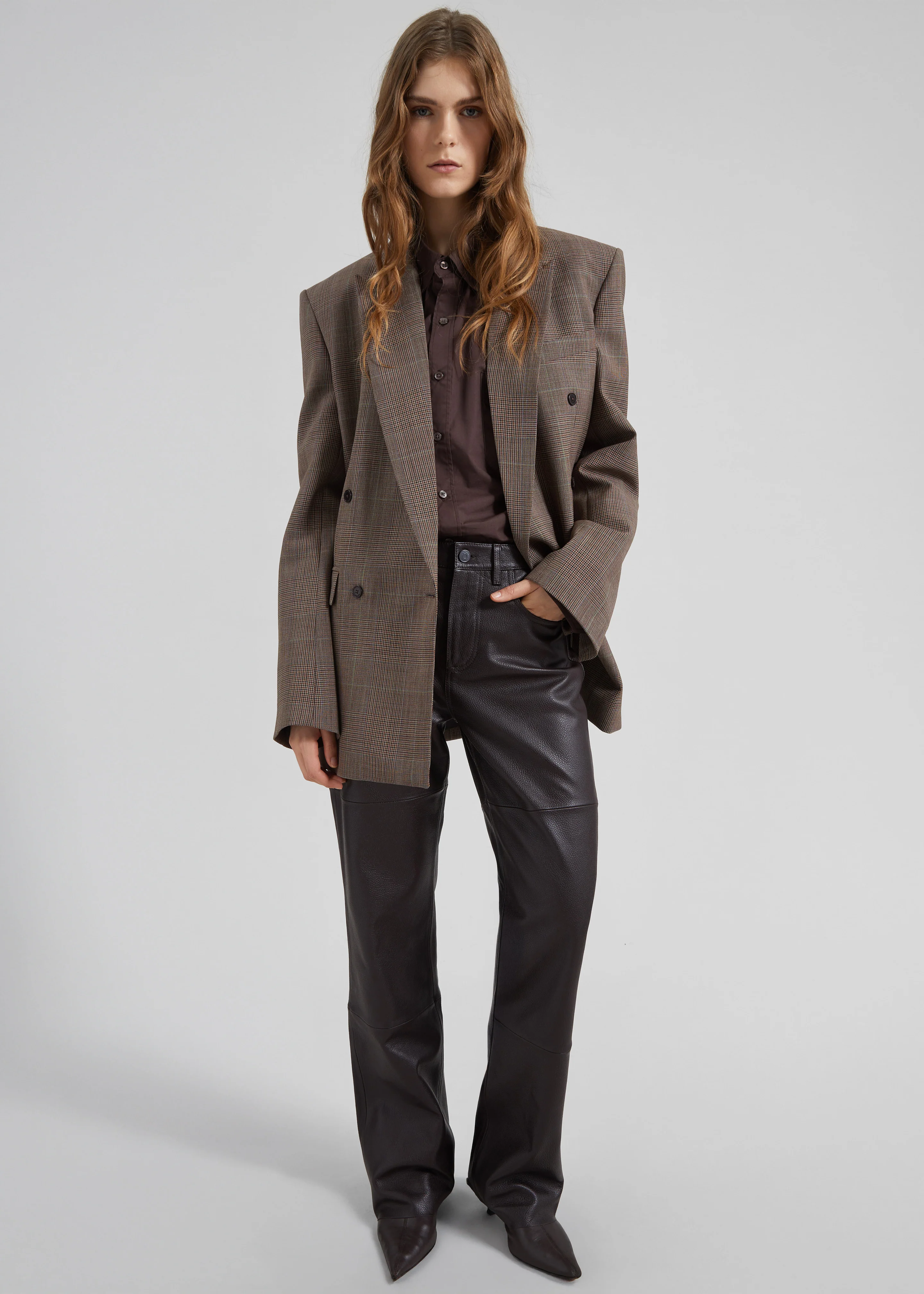 Dalston Leather Pants - Vintage Brown