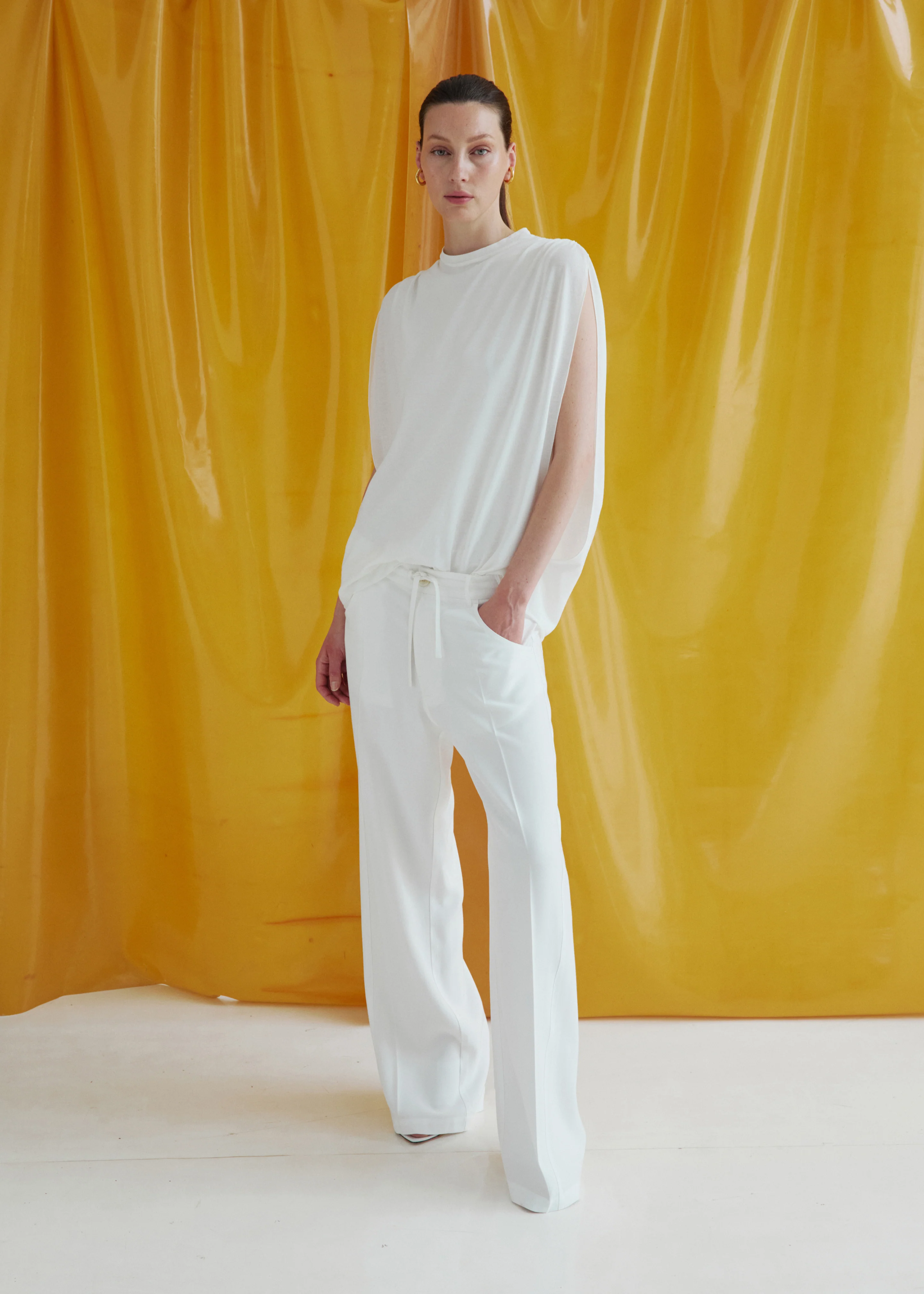 Darkpark Tracy Light Jersey Sleeveless Blouse - White - Image 2