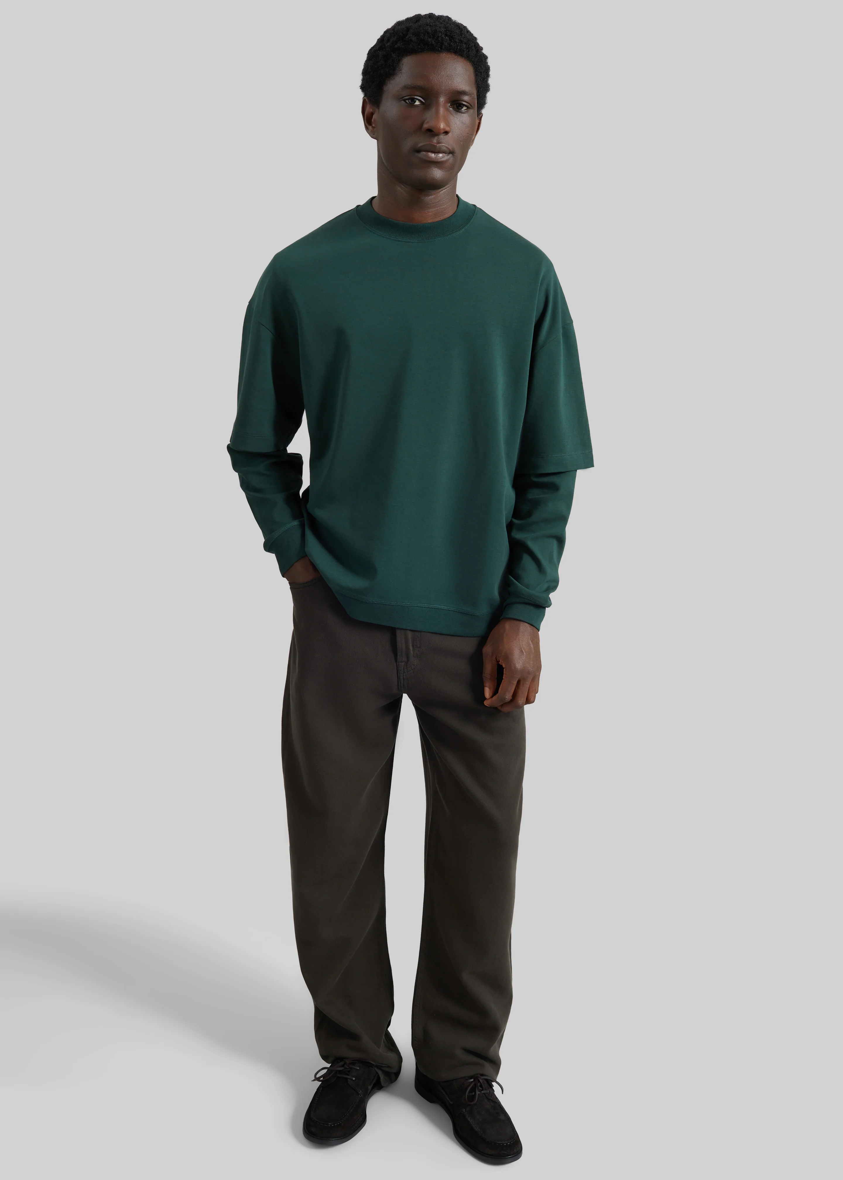 Darkpark Troy Double Sleeve Tee - Forest Green - Image 3