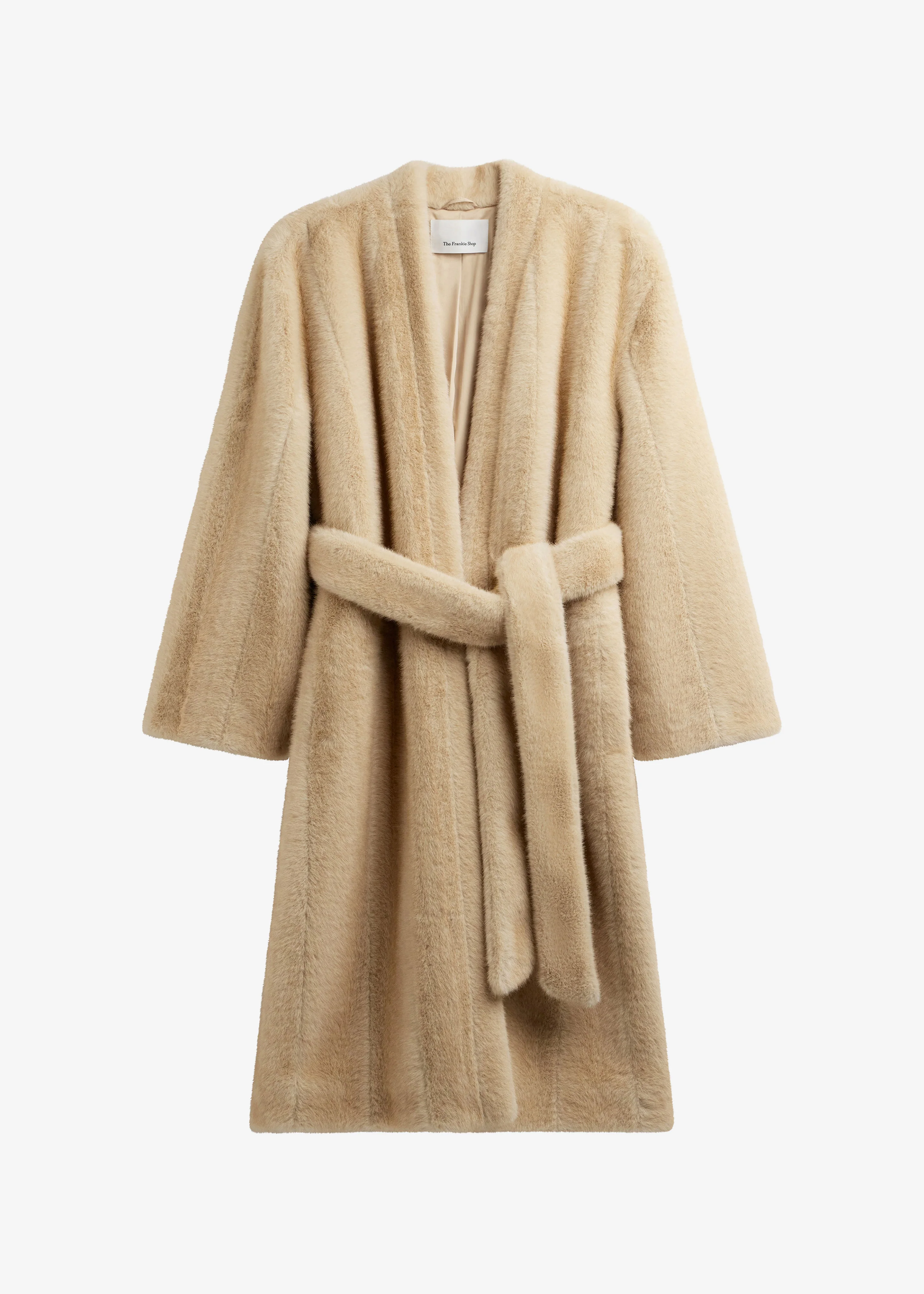 Destiny Padded Faux Fur Coat - Beige - Image 8