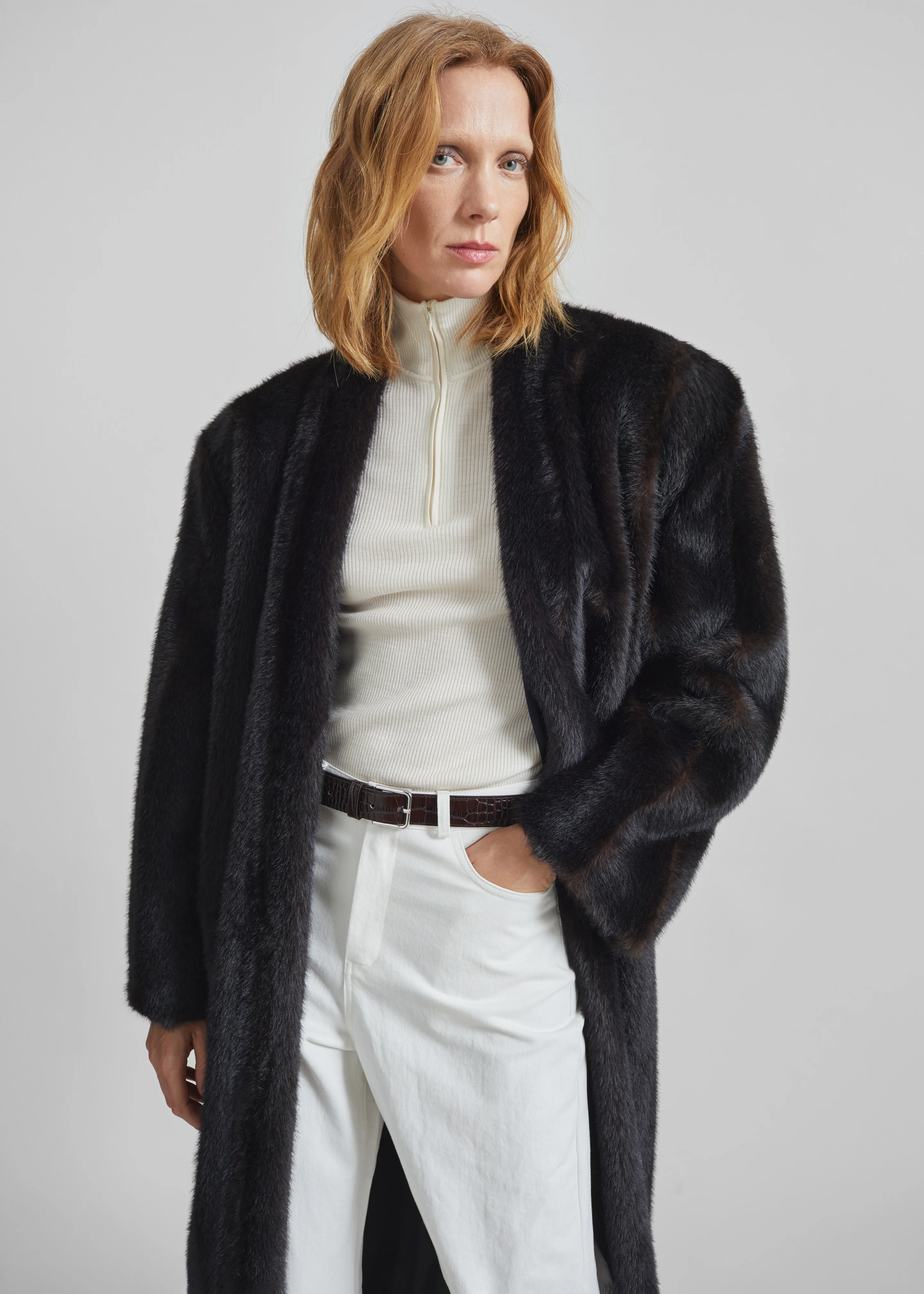 Destiny Padded Faux Fur Coat - Brown - Image 8