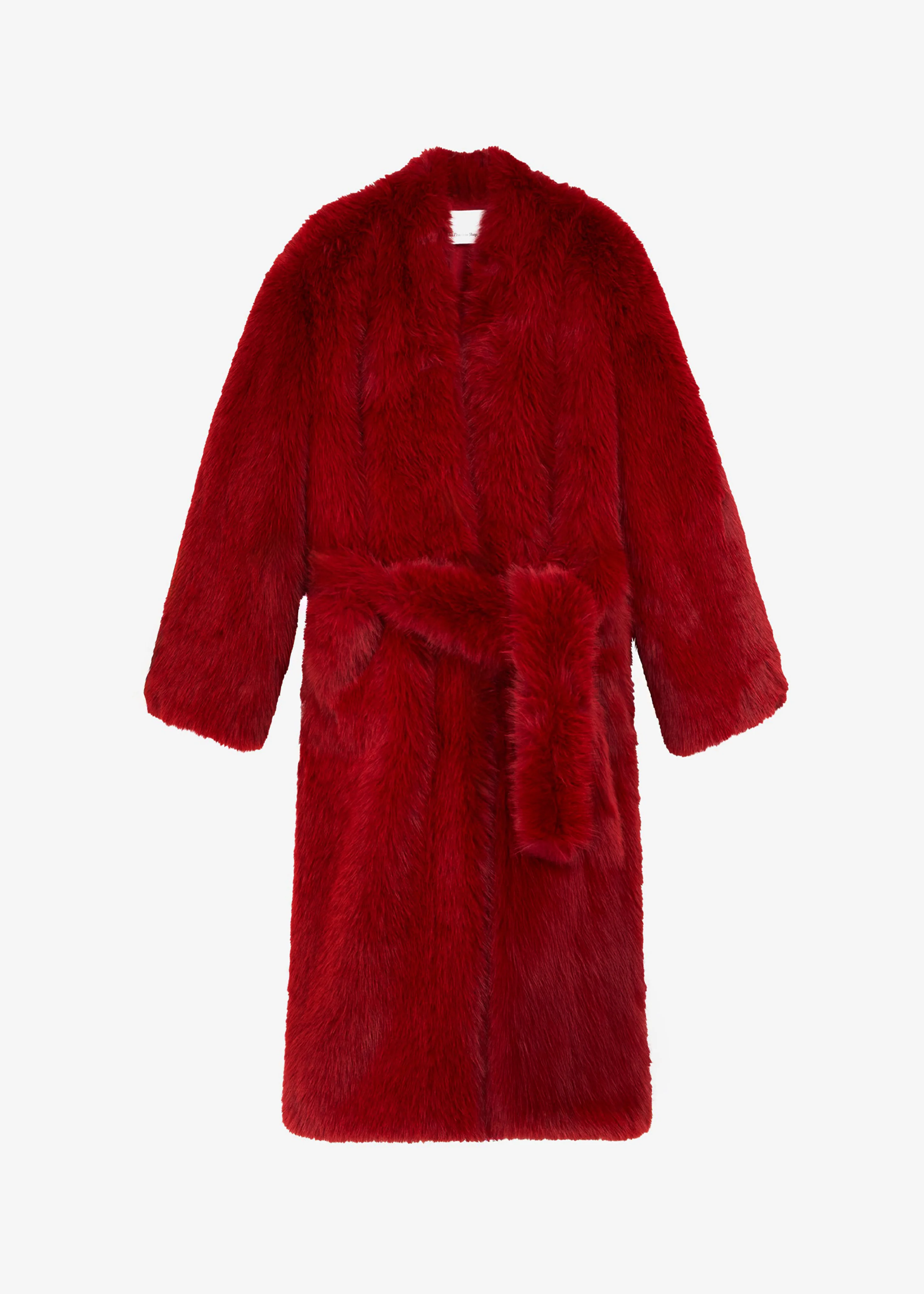 Destiny Padded Faux Fur Coat - Red - Image 13