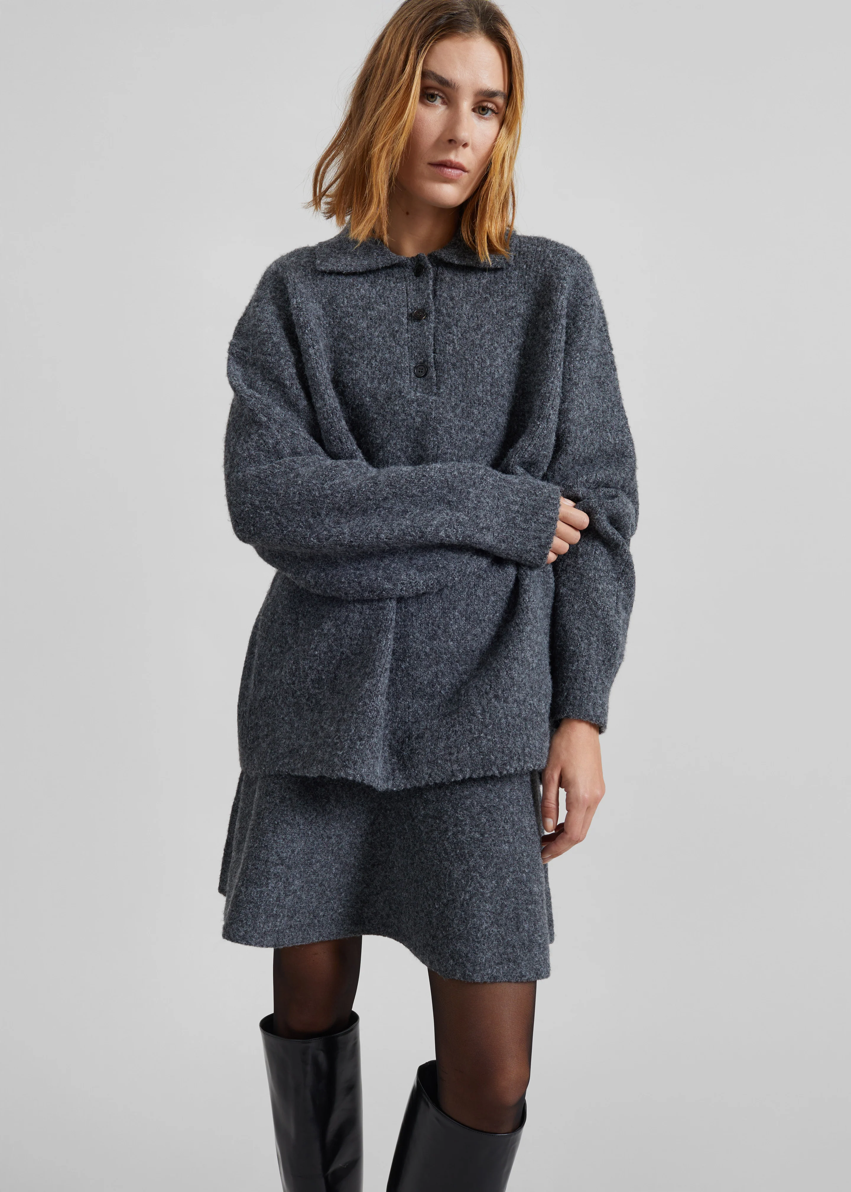 Dienne Polo Sweater - Grey - Image 5