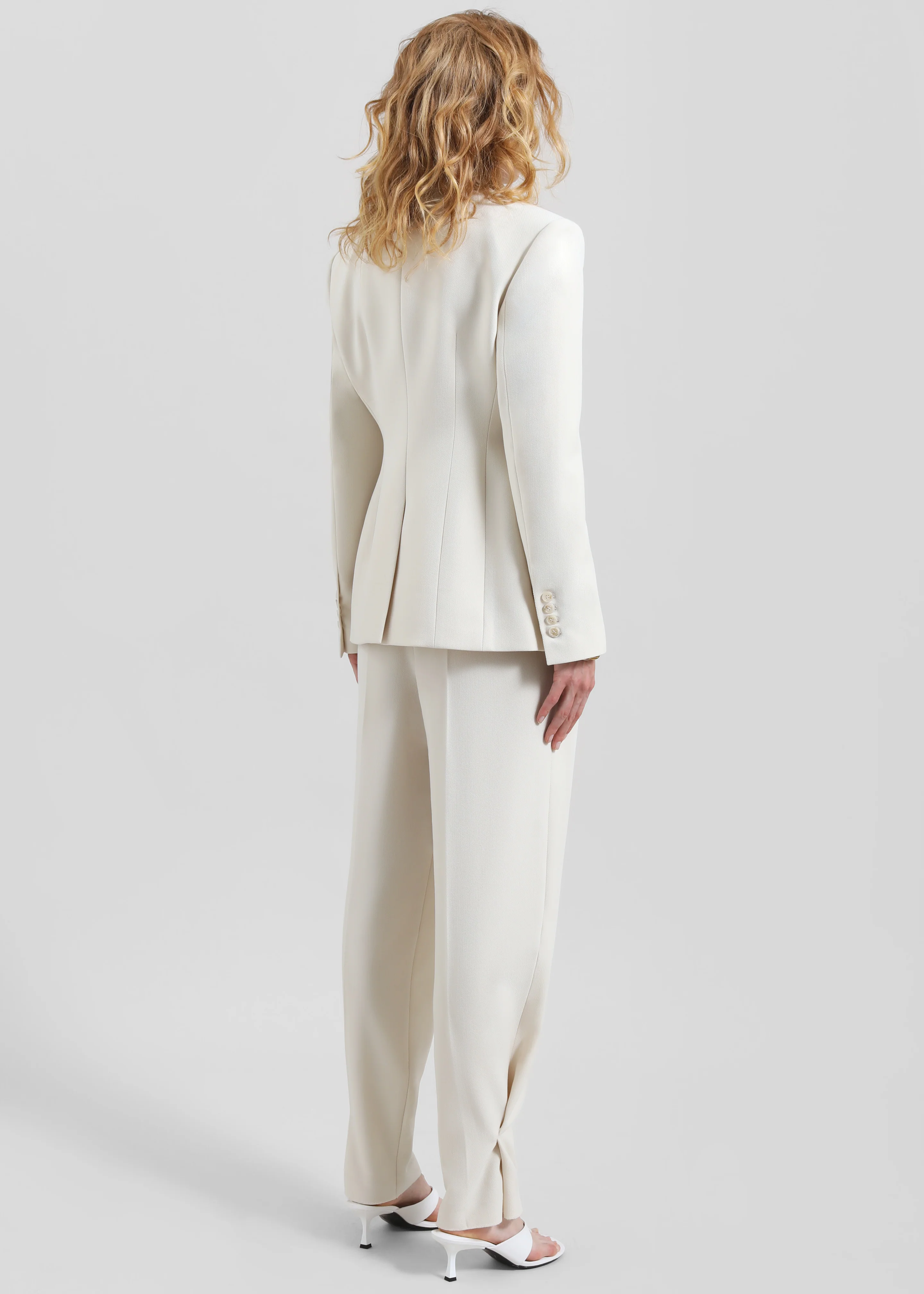 Dina Double Breasted Blazer - Cream - Image 6