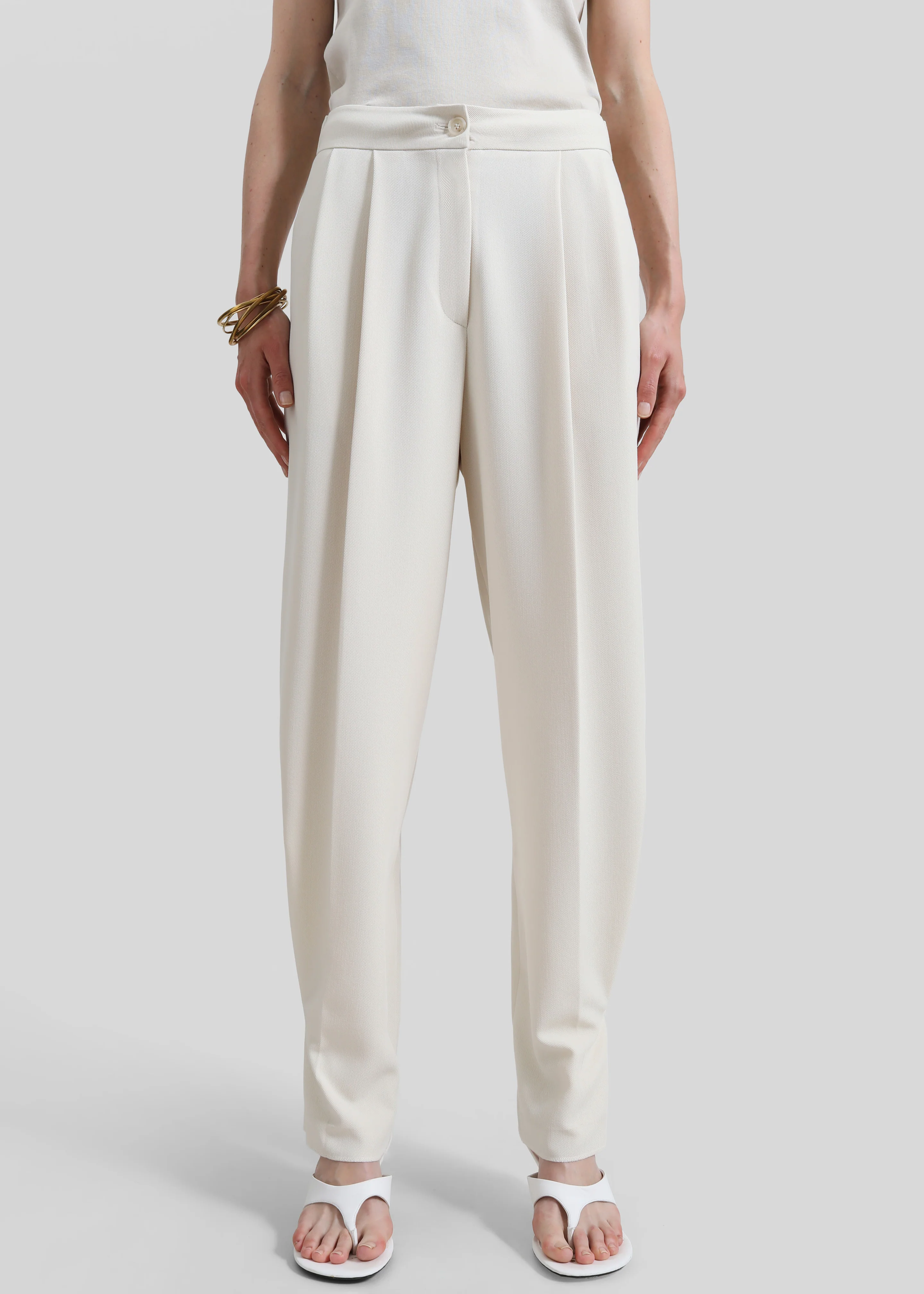 Dina Pleated Trousers - Cream