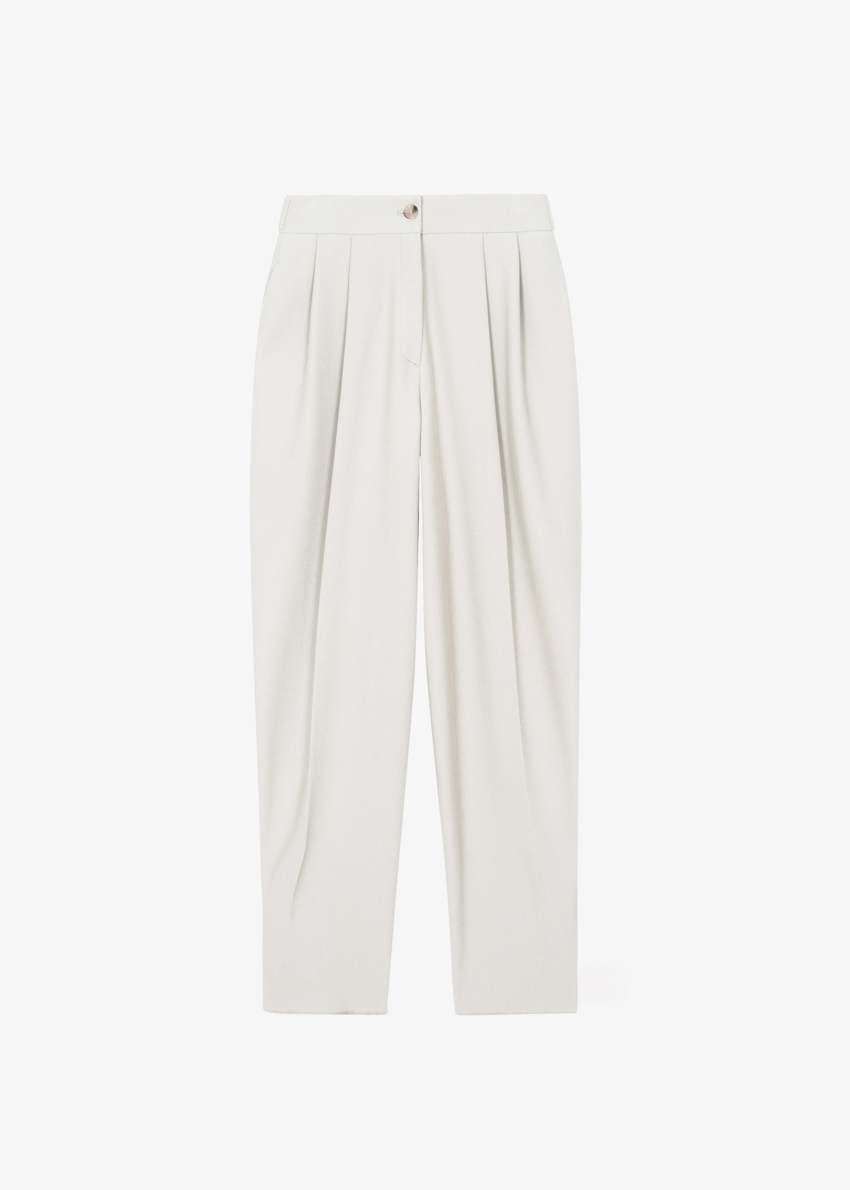 Dina Pleated Trousers - Cream - Image 9