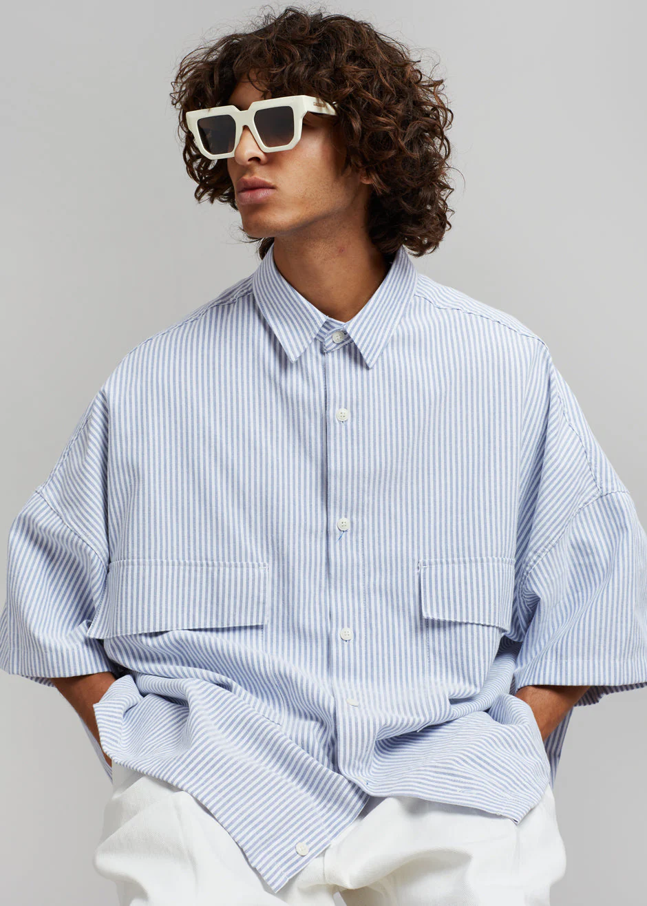 Ethan Pocket Shirt - Blue Stripe - Image 2