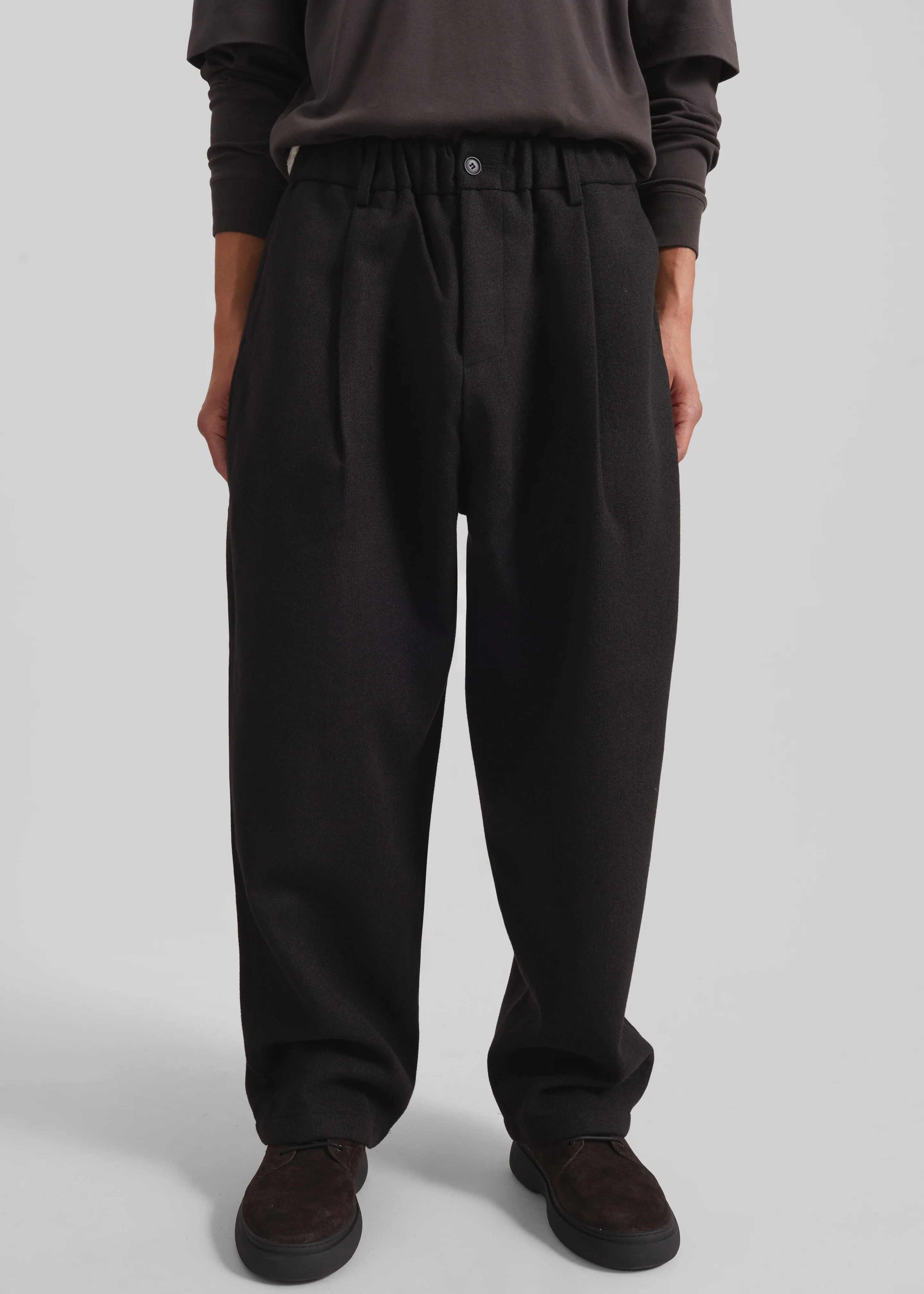 Felix Wool Blend Trousers - Black