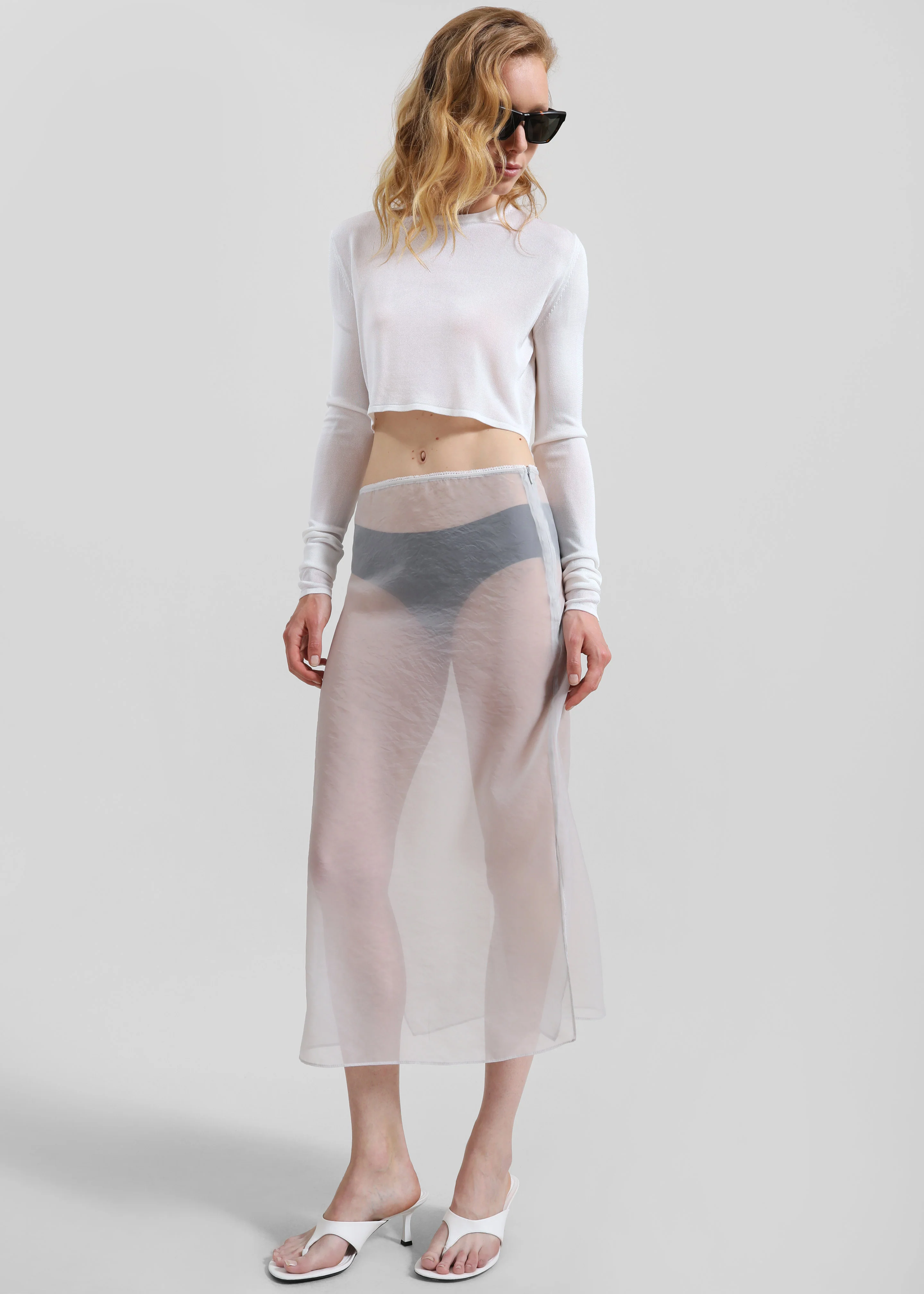 Girone Sheer Skirt - Light Grey - Image 2