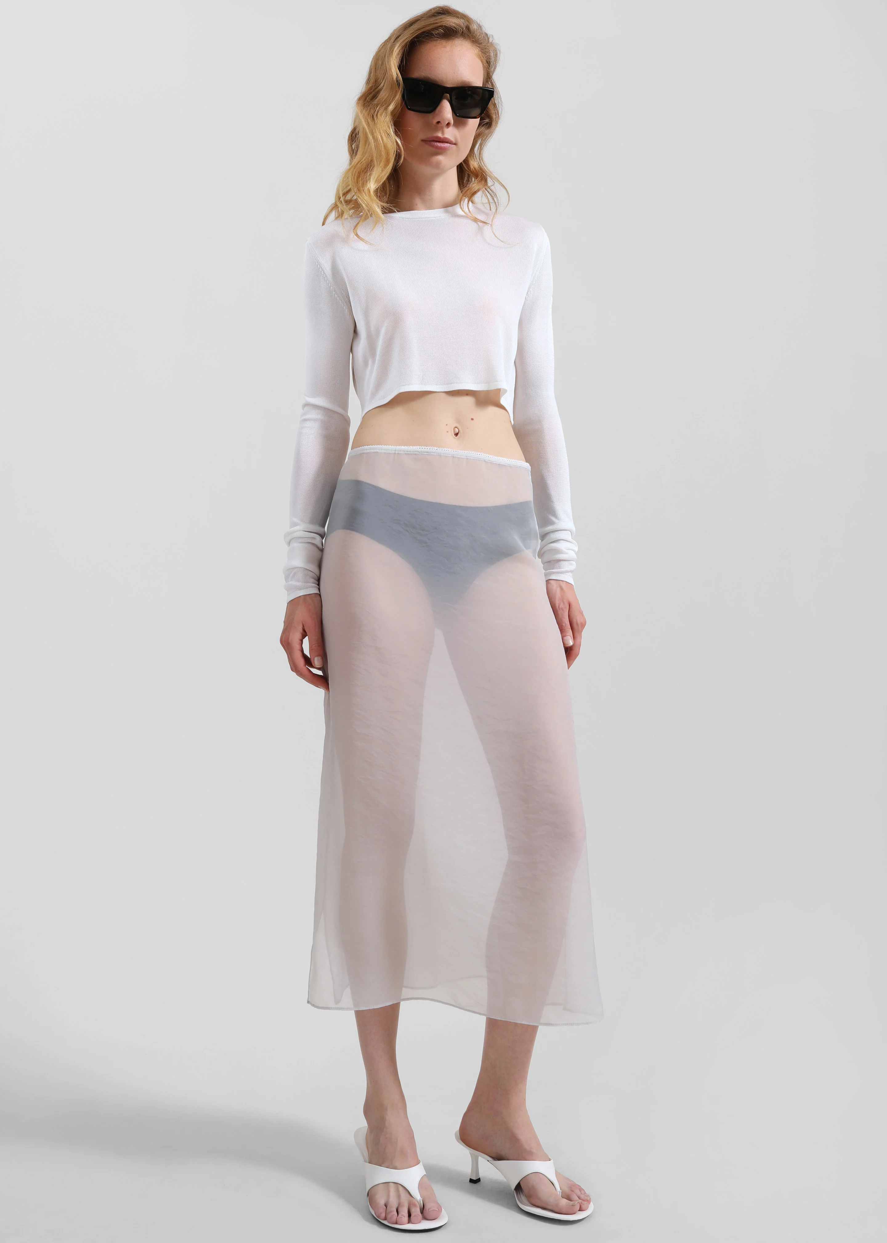 Girone Sheer Skirt - Light Grey - Image 6