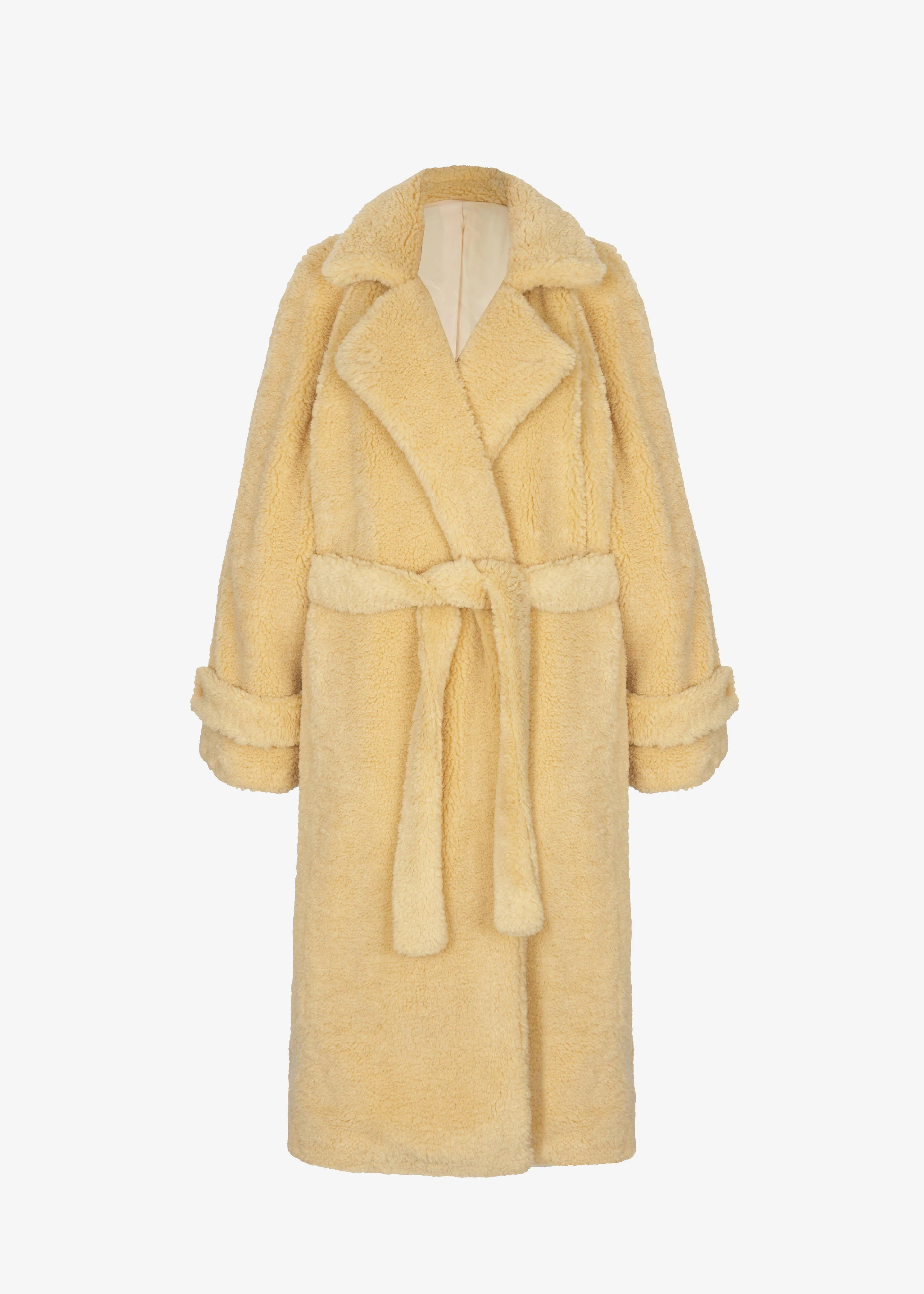 Gresham Faux Shearling Robe Coat - Yellow - Image 10