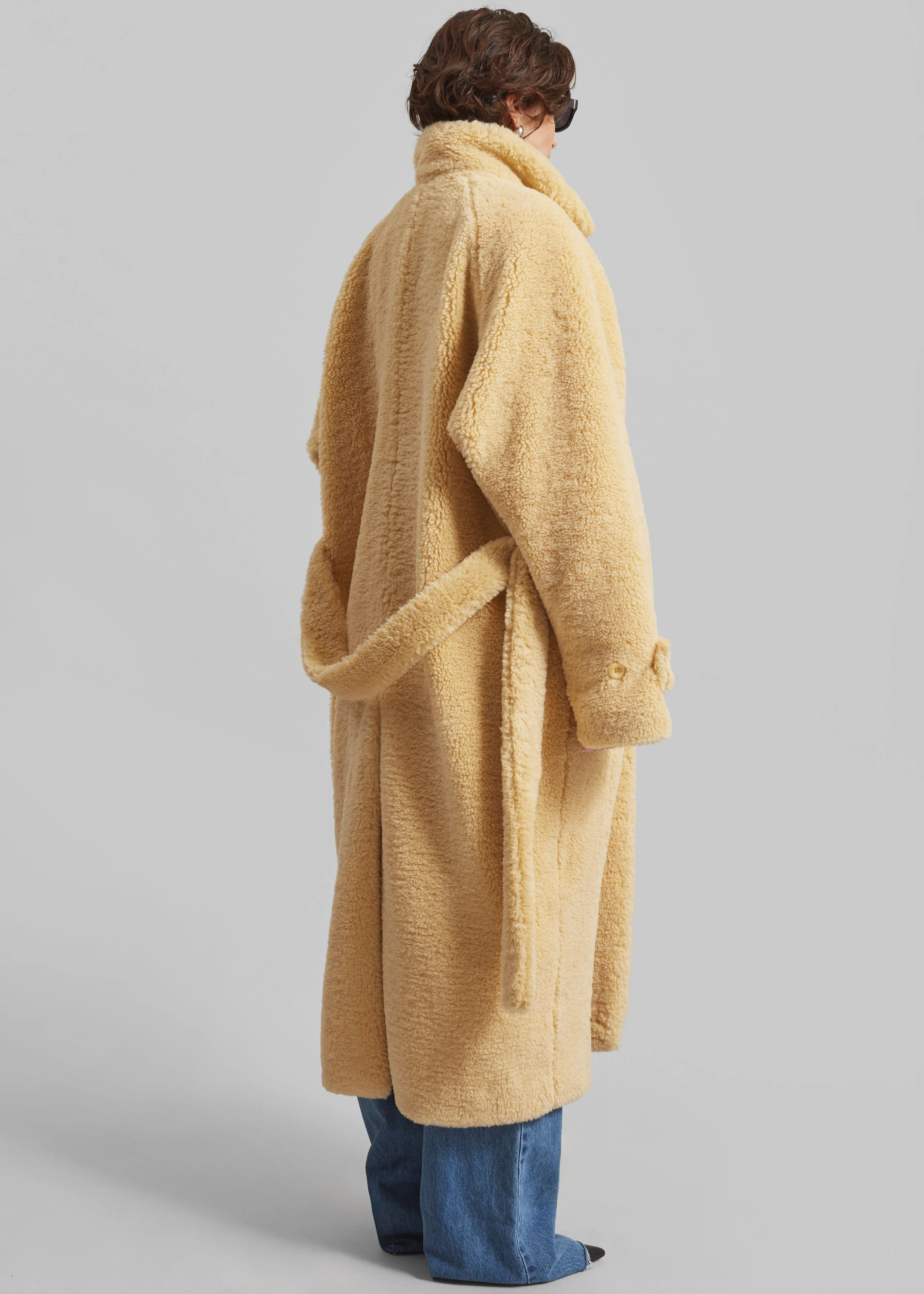 Gresham Faux Shearling Robe Coat - Yellow - Image 9