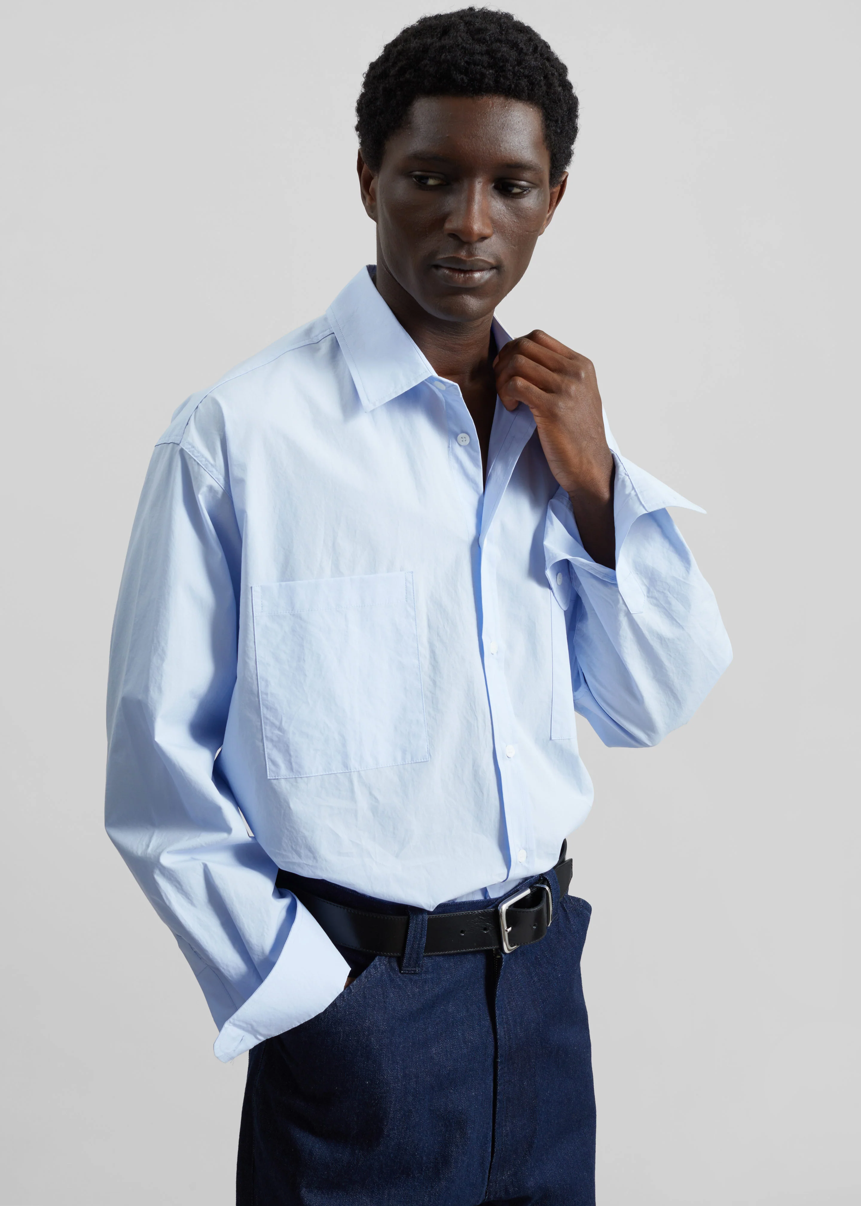 Gus Oversized Shirt - Sky - Image 3