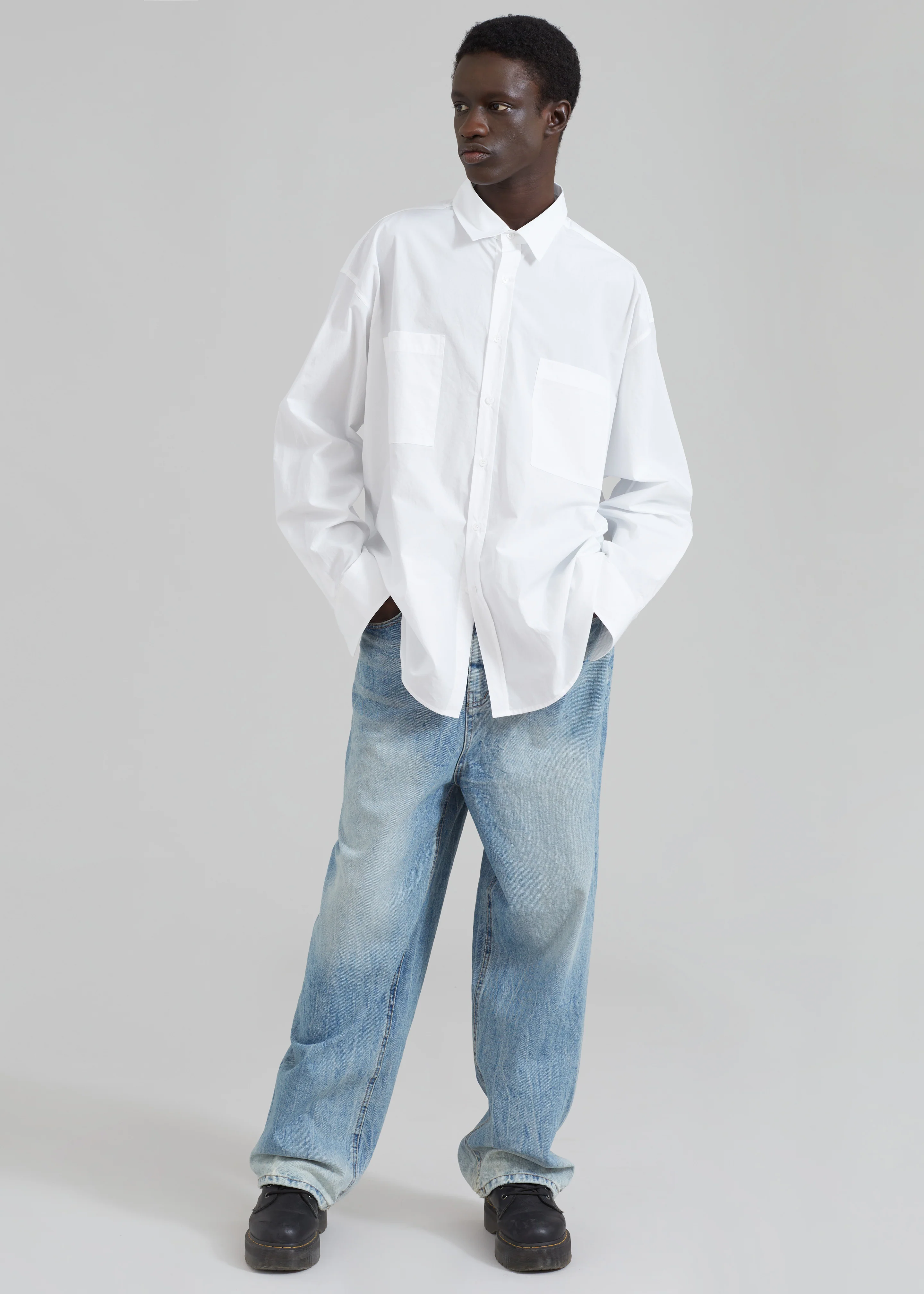Gus Oversized Shirt - White - Image 12
