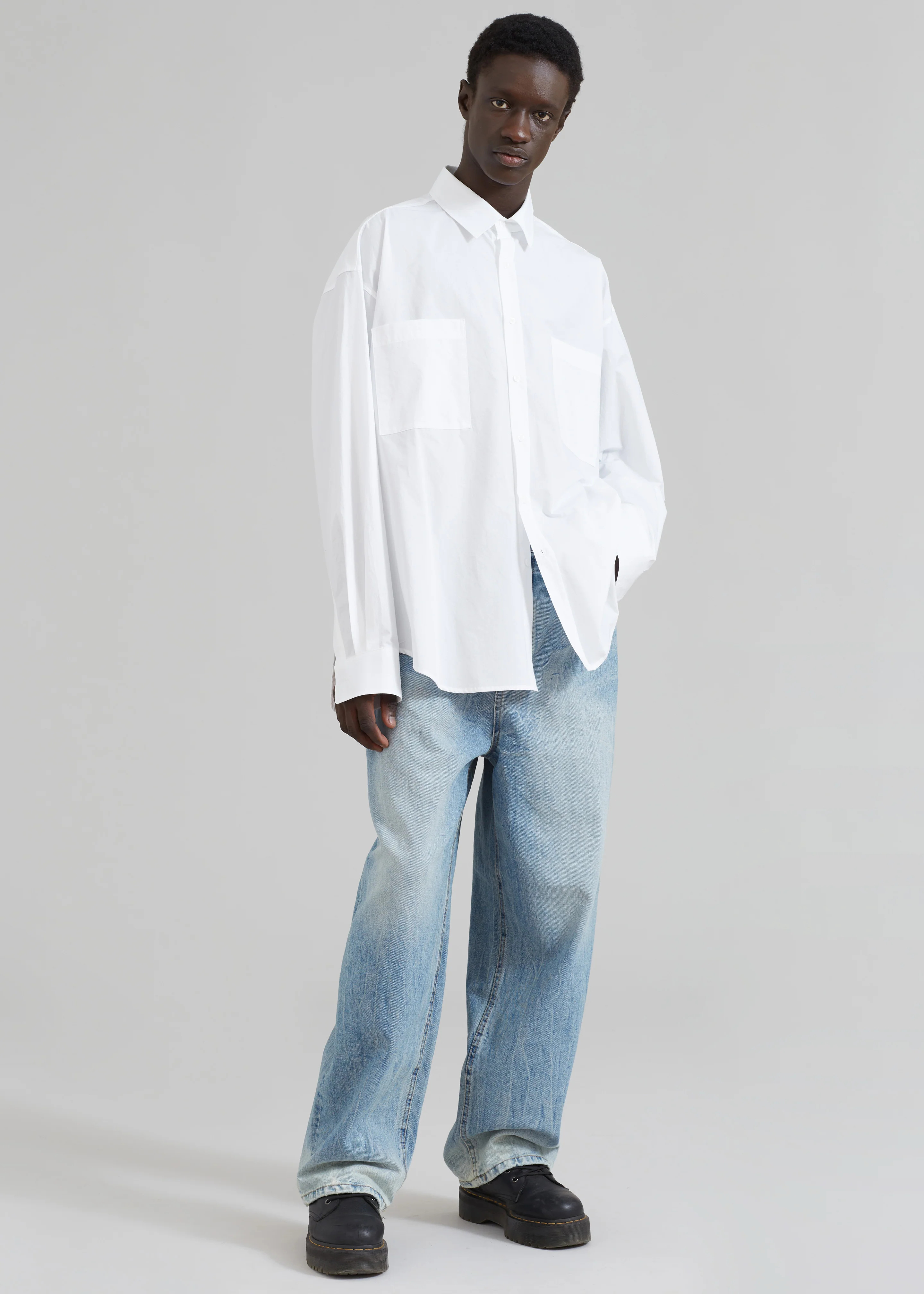 Gus Oversized Shirt - White - Image 15