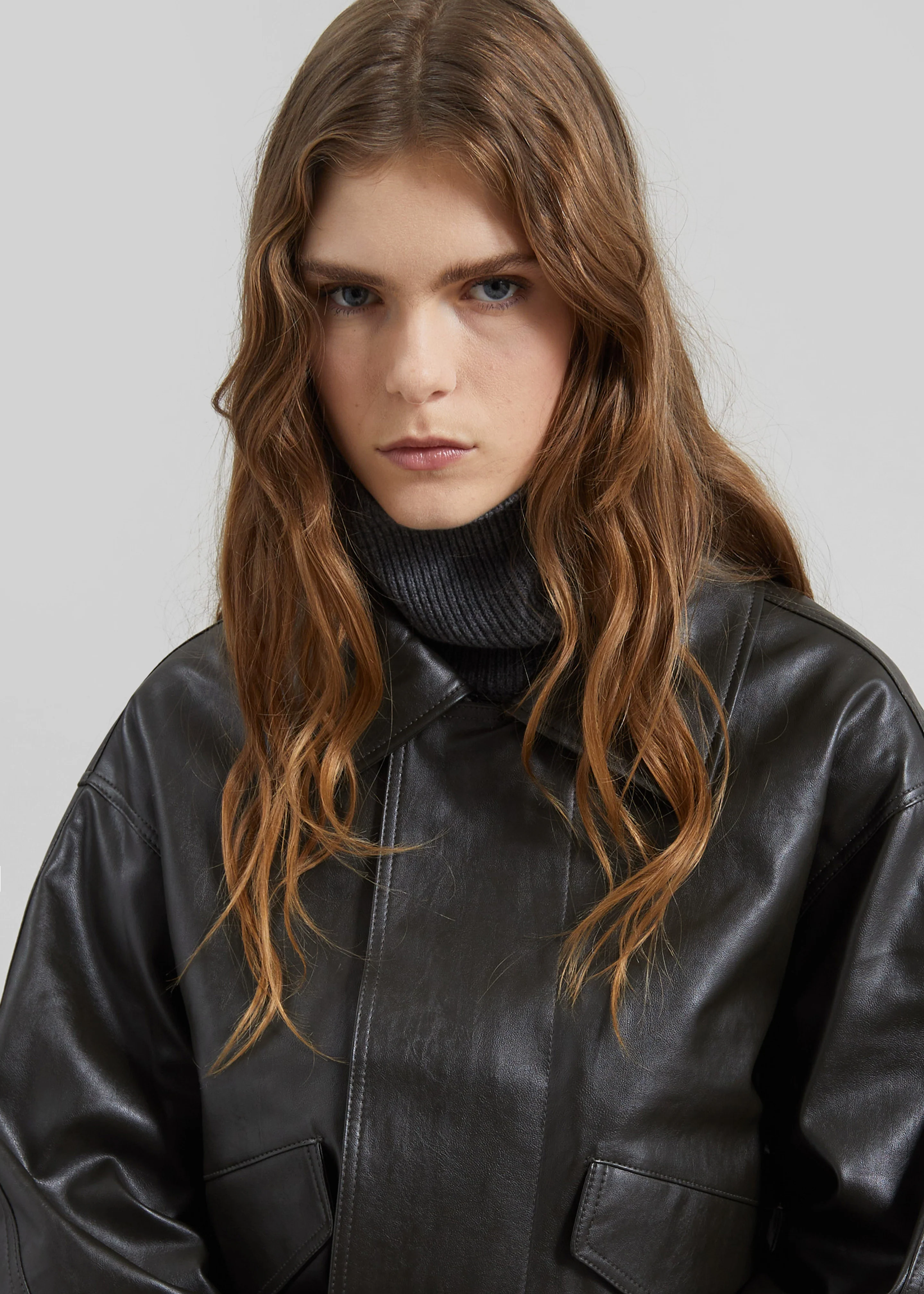 Halmstad Faux Leather Jacket - Charcoal - Image 5