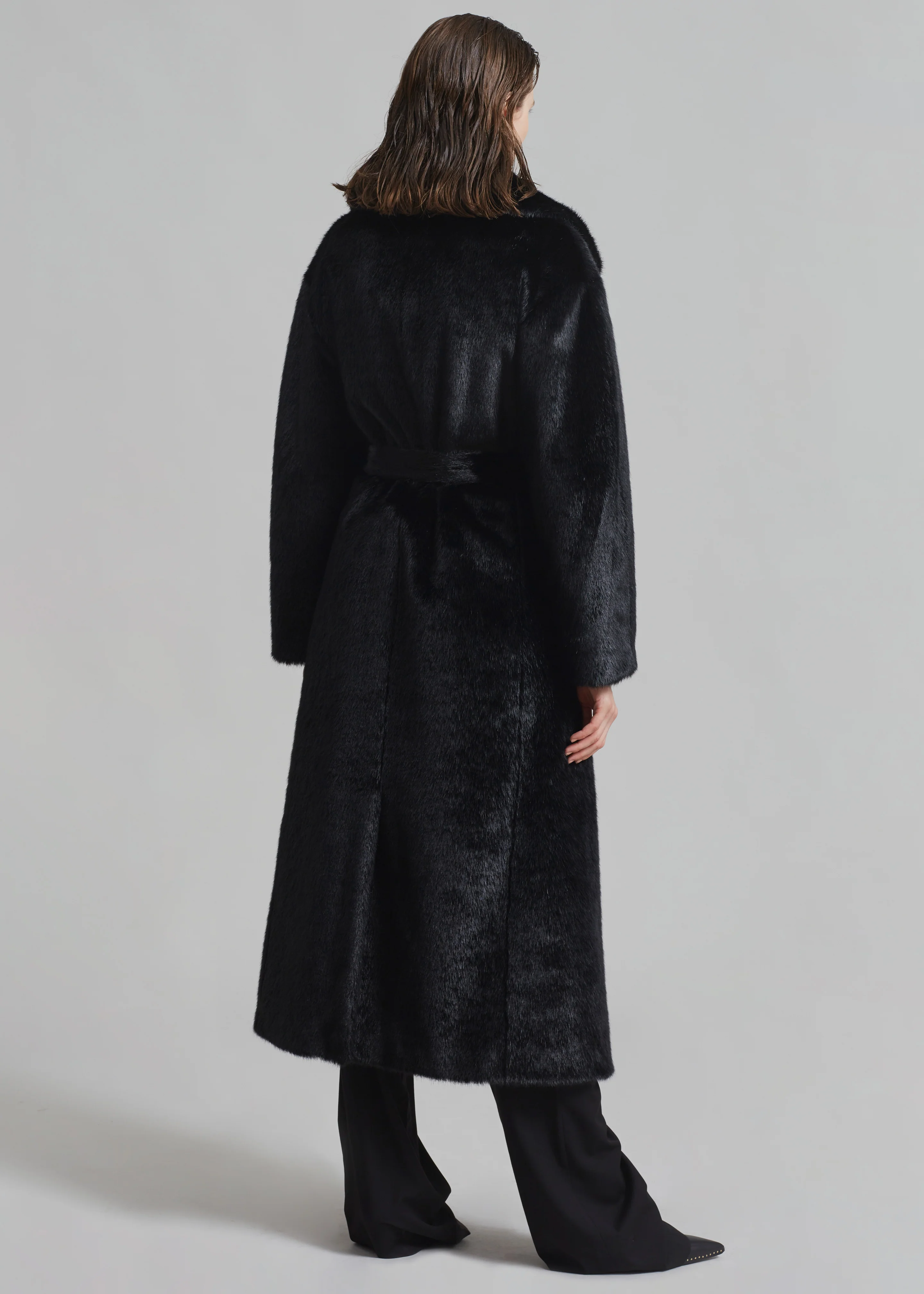 Joni Faux Fur Coat - Black - Image 8