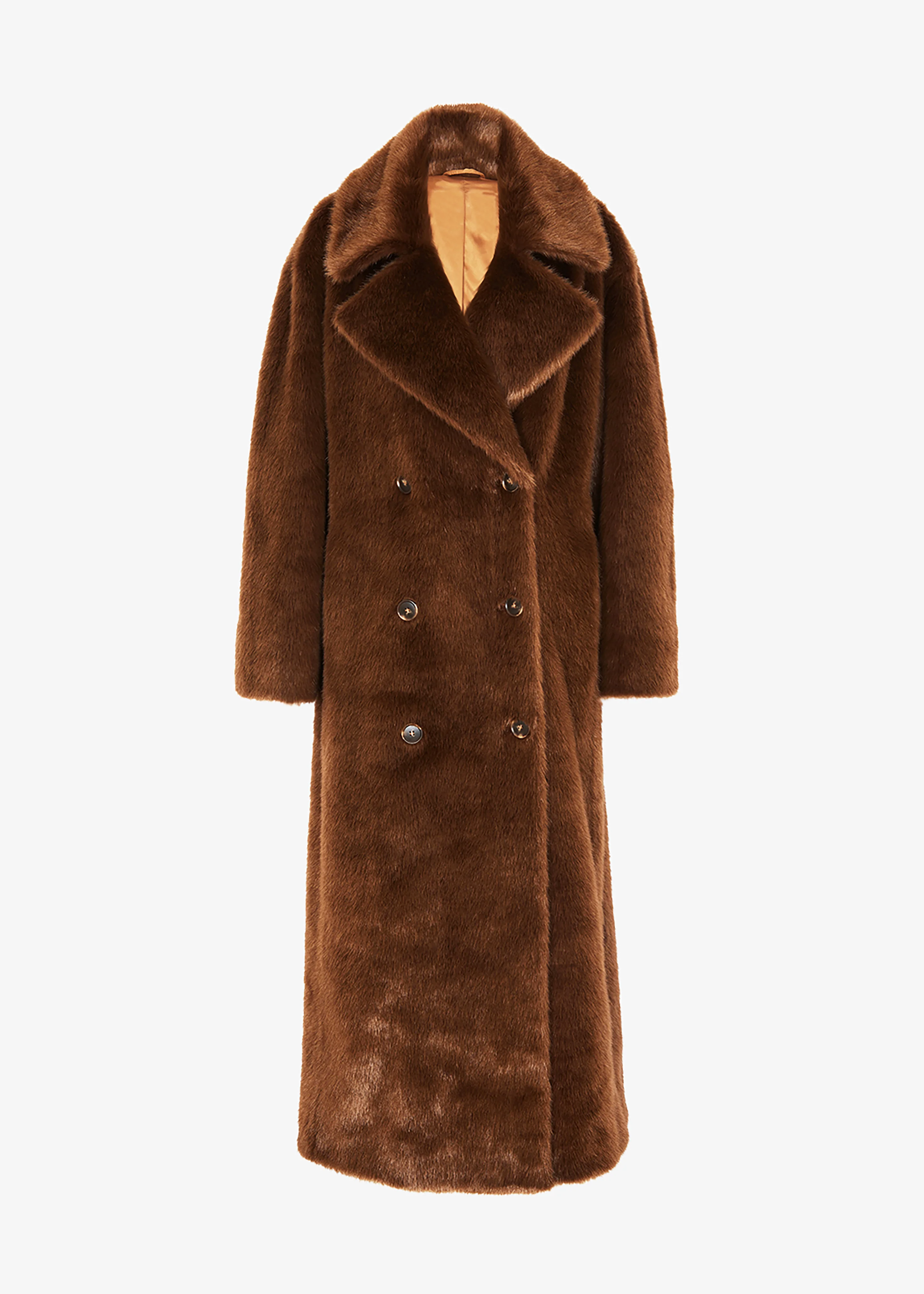 Joni Faux Fur Coat - Dark Camel - Image 10