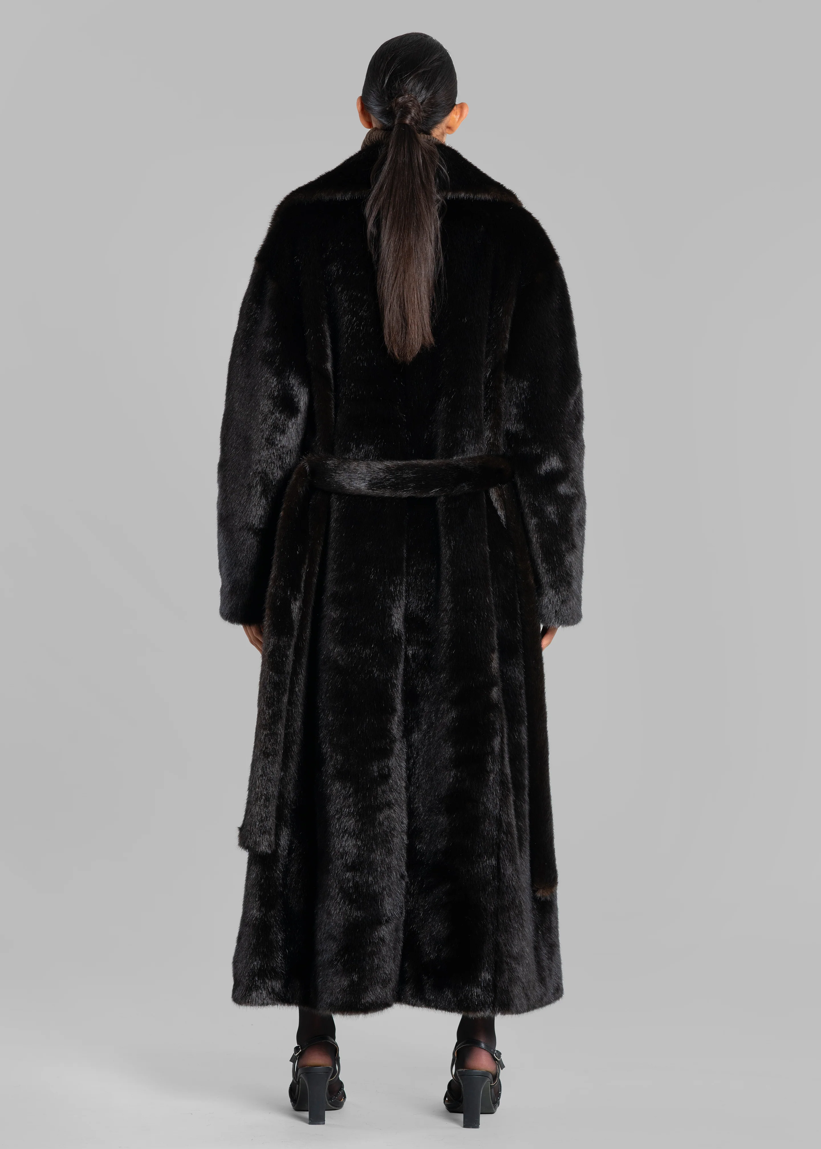 Joni Faux Fur Coat - Dark Espresso - Image 8