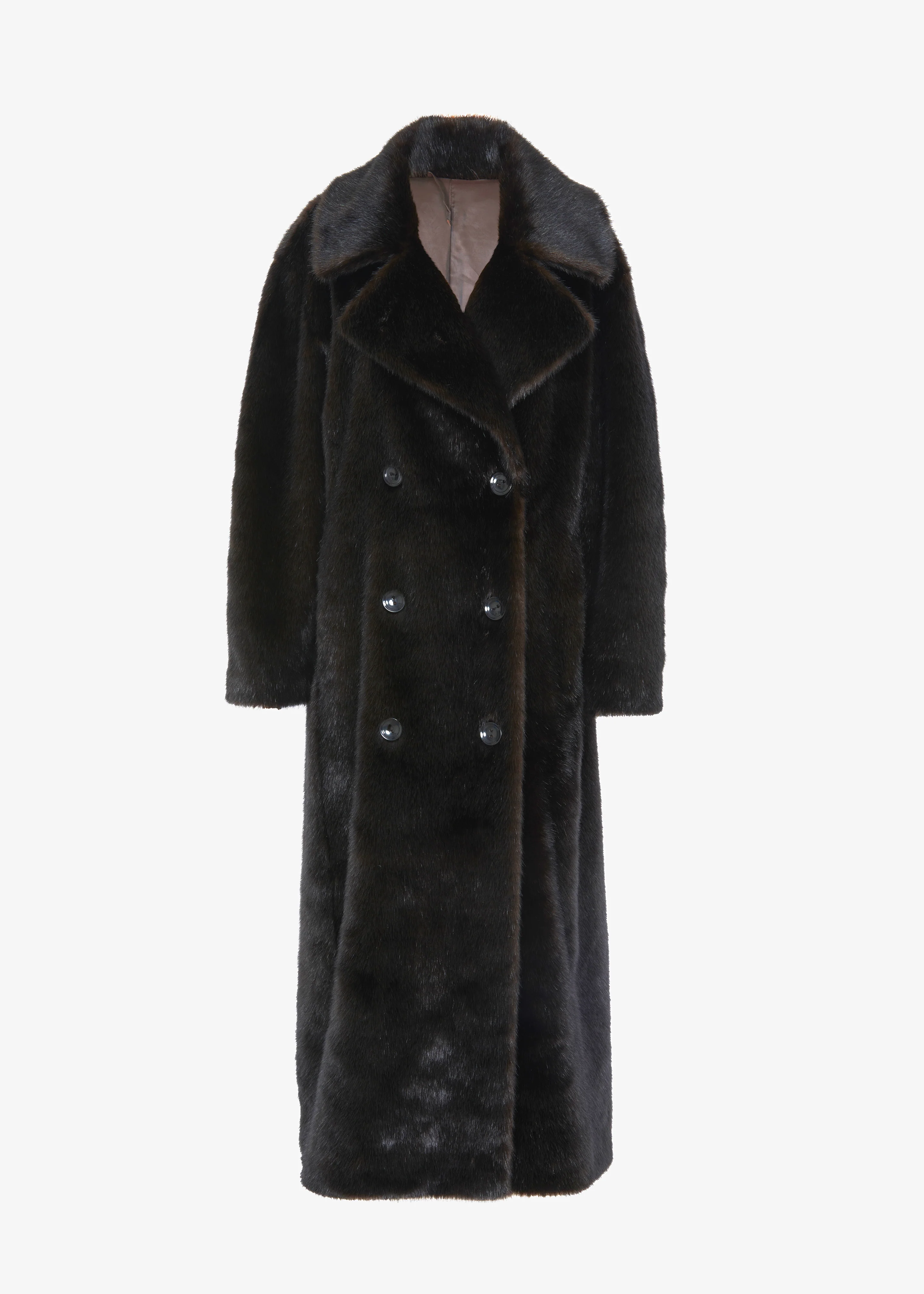 Joni Faux Fur Coat - Dark Espresso - Image 9