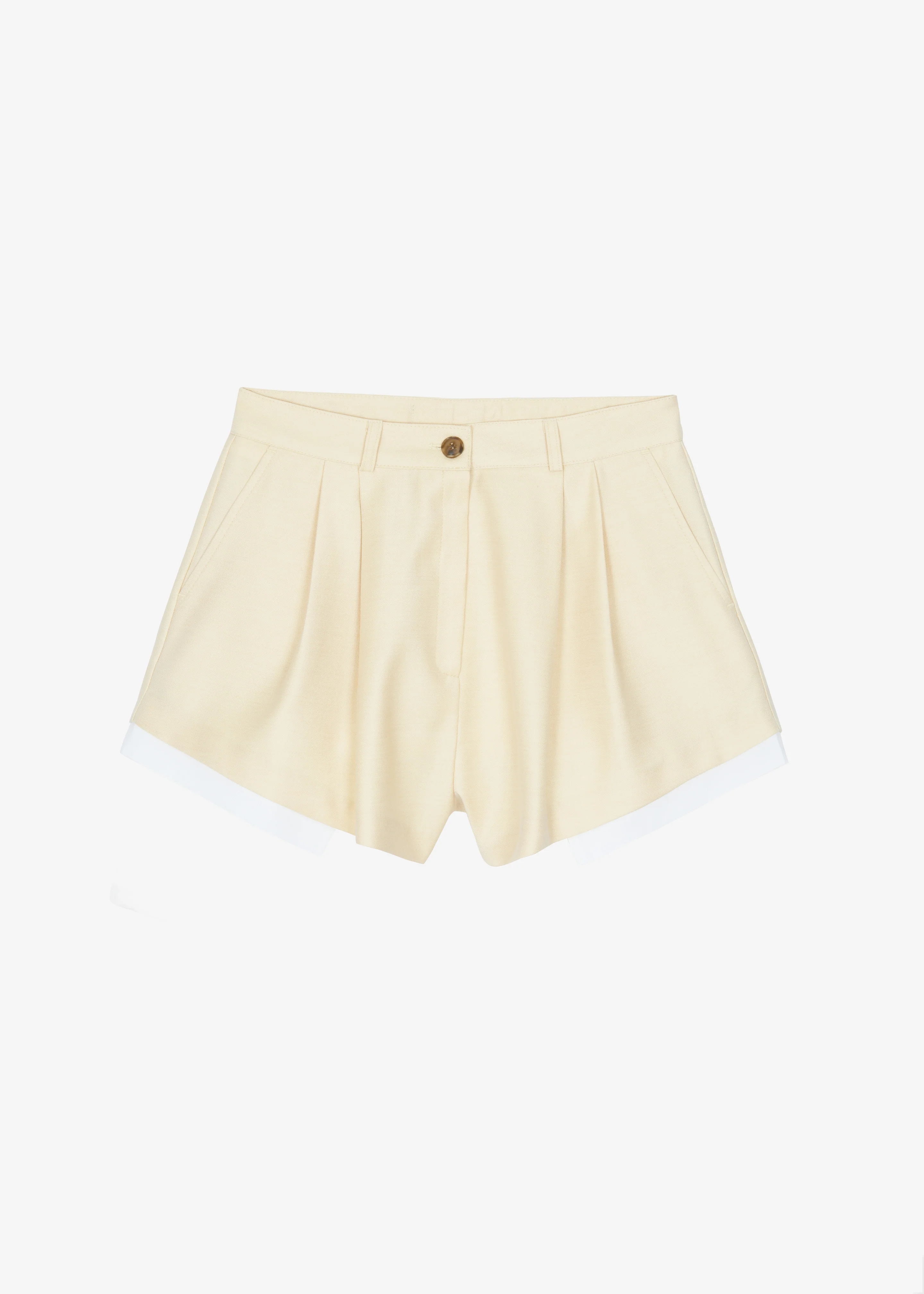Juvay Pleated Shorts - Pale Yellow - Image 12