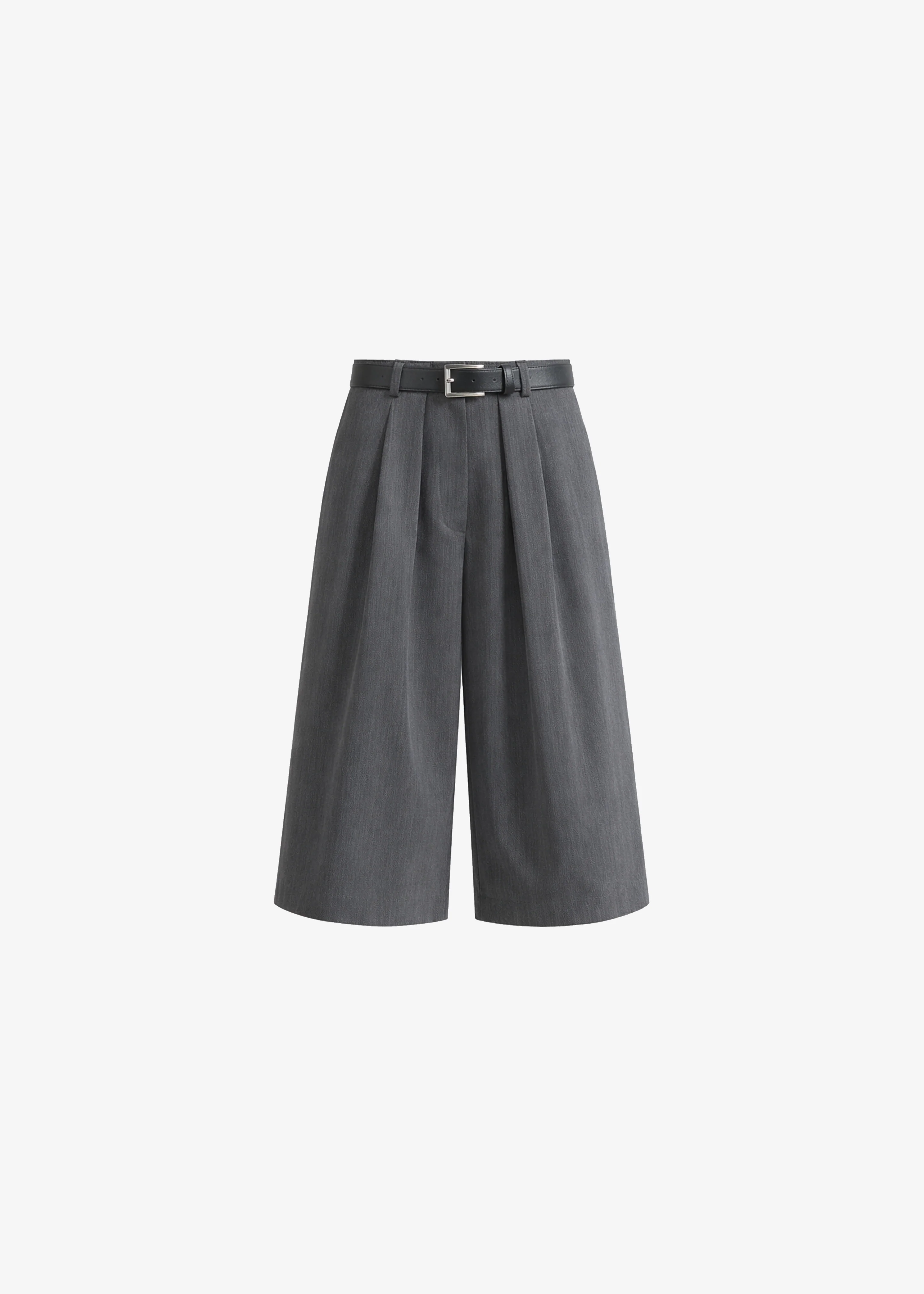 Kalvo Belted Bermuda Shorts - Dark Grey - Image 10