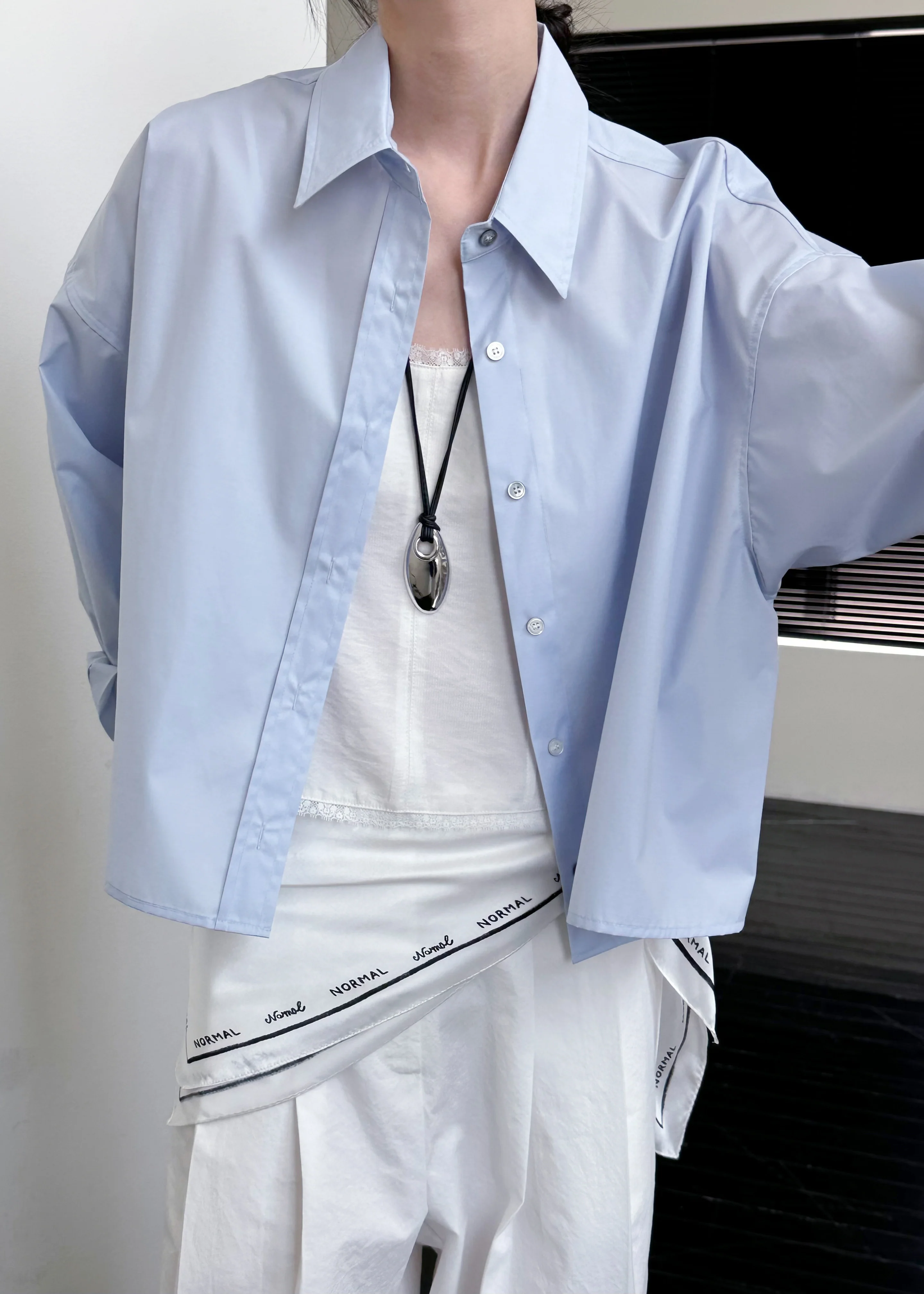 Kersey Boxy Shirt - Sky Blue - Image 3