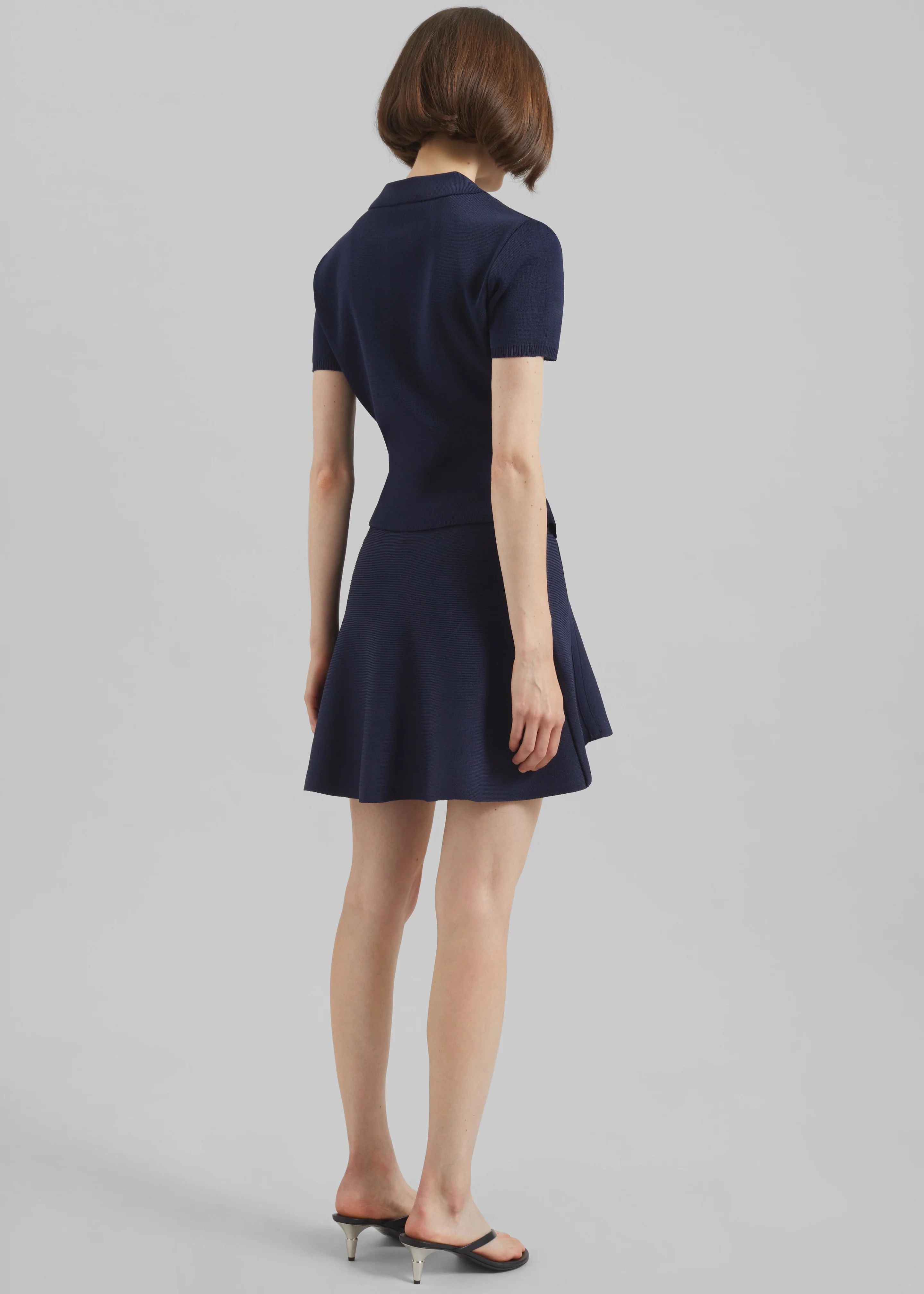 Kiama Cinched Knit Polo - Navy - Image 6