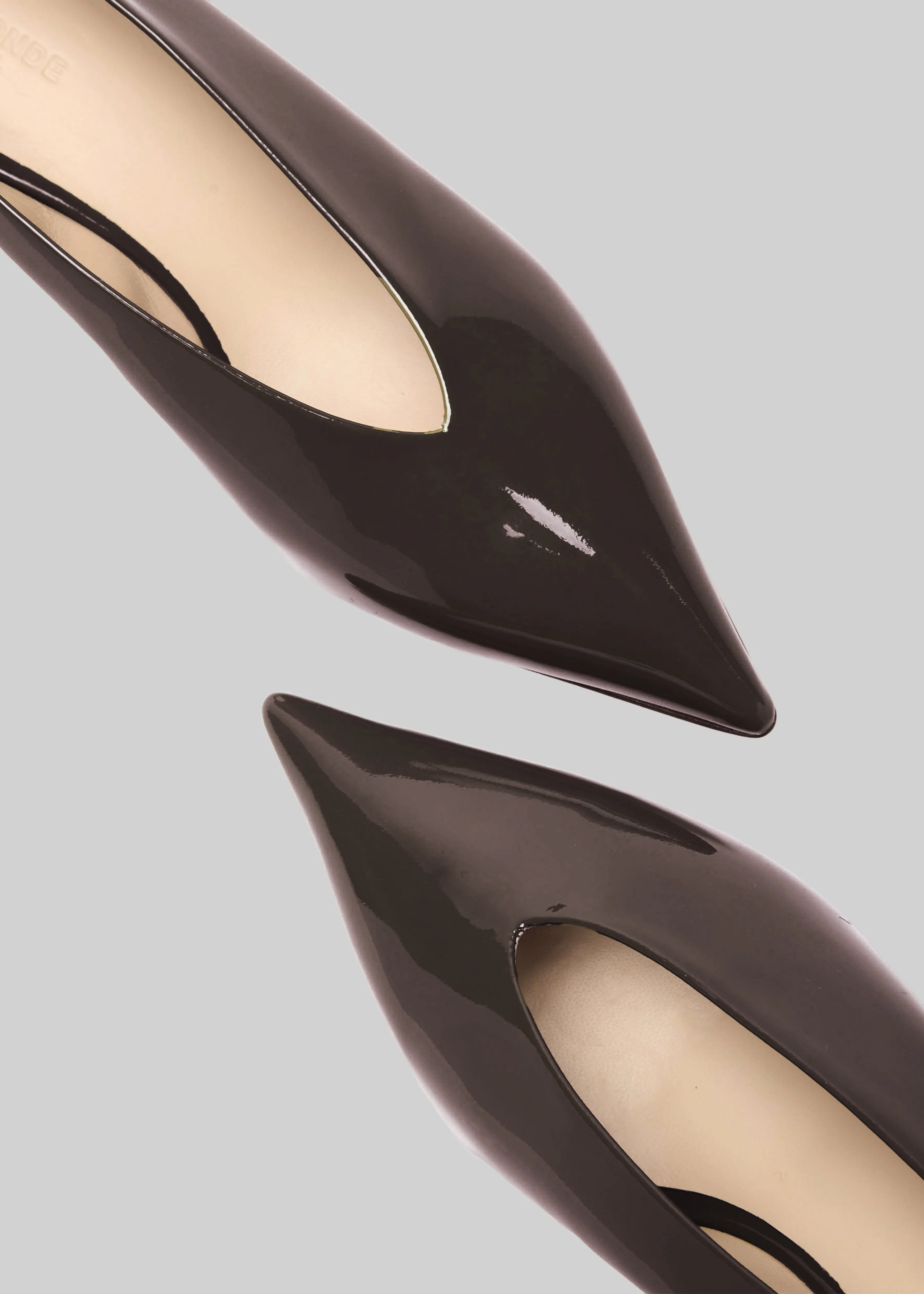 Le Monde Beryl Babouche Kitten Heels Vernice Leather - Plum - Image 5