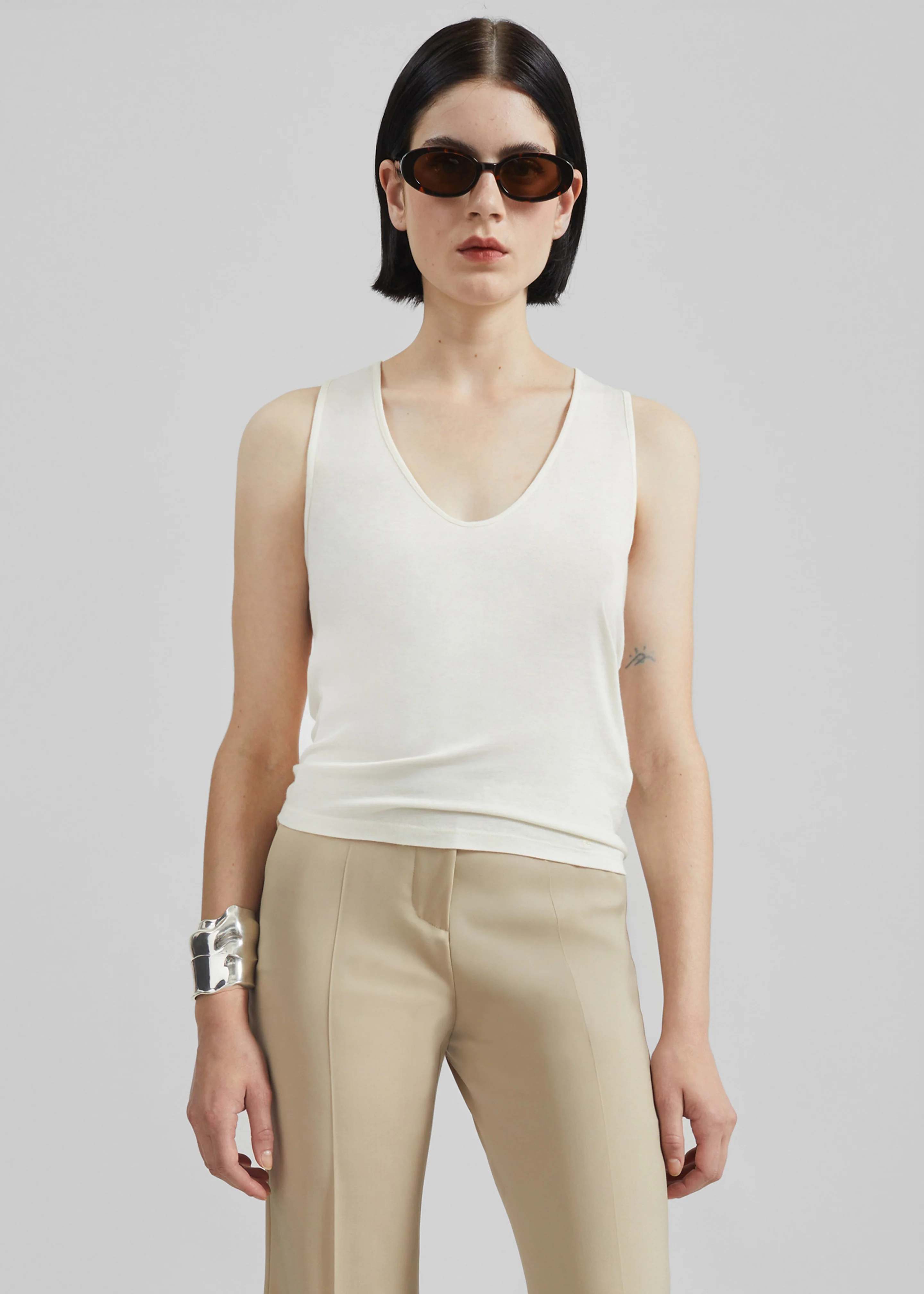 Loulou de Saison Albia LDS Tank Top - Ivory