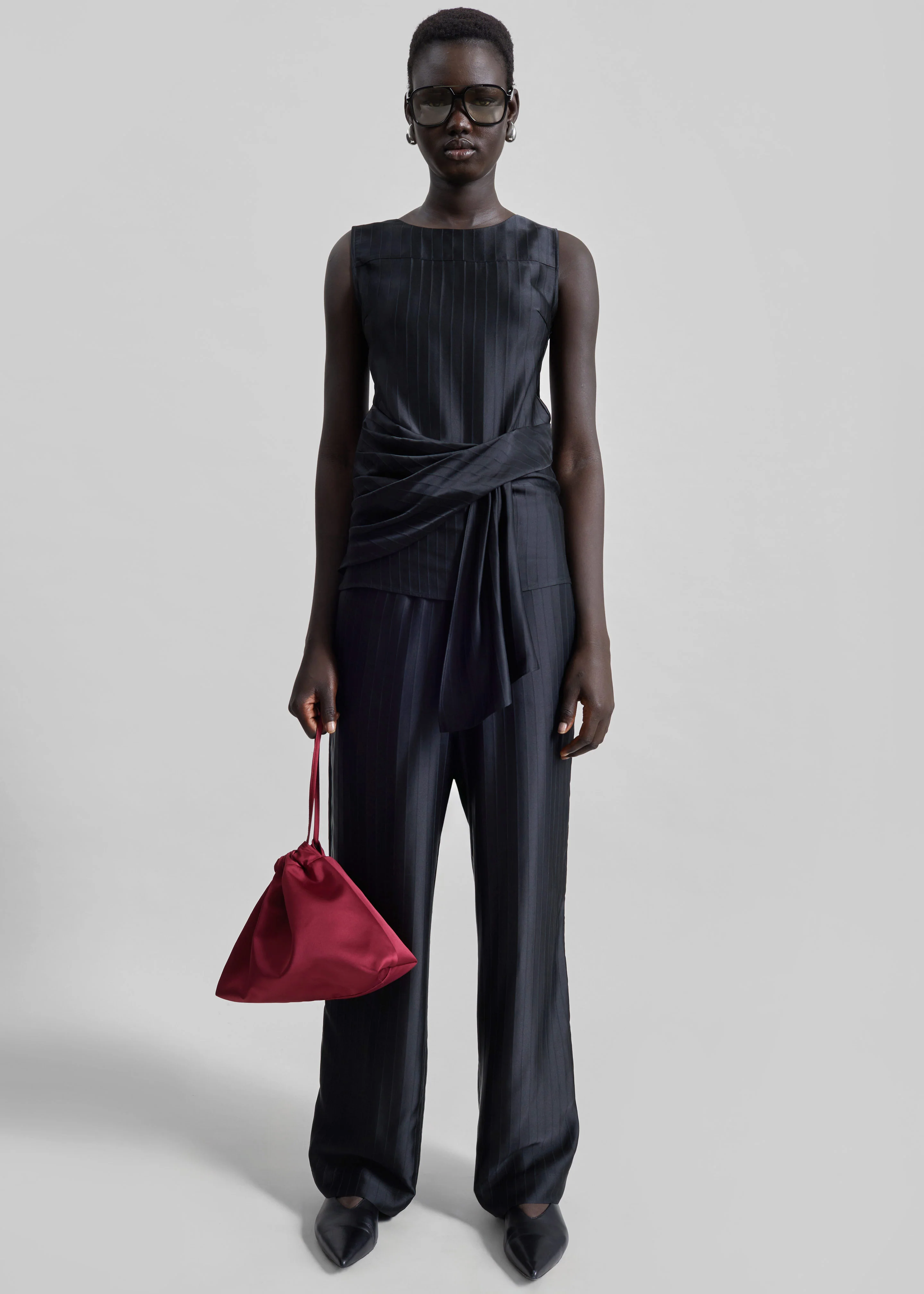 Loulou de Saison Kadala Silk Blend Trousers - Black