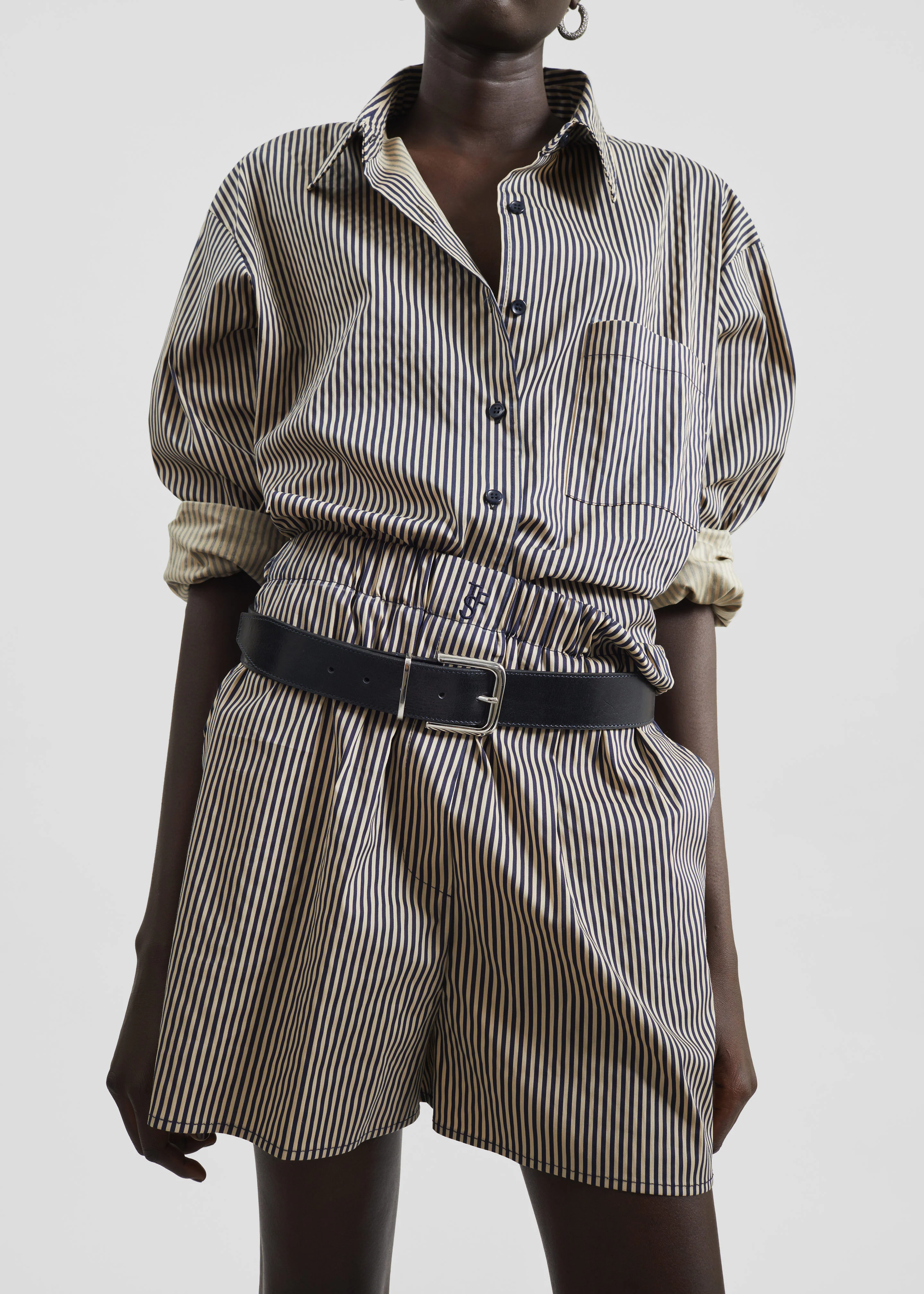 Lui Boxer Shorts - Beige/Navy Stripe - Image 3