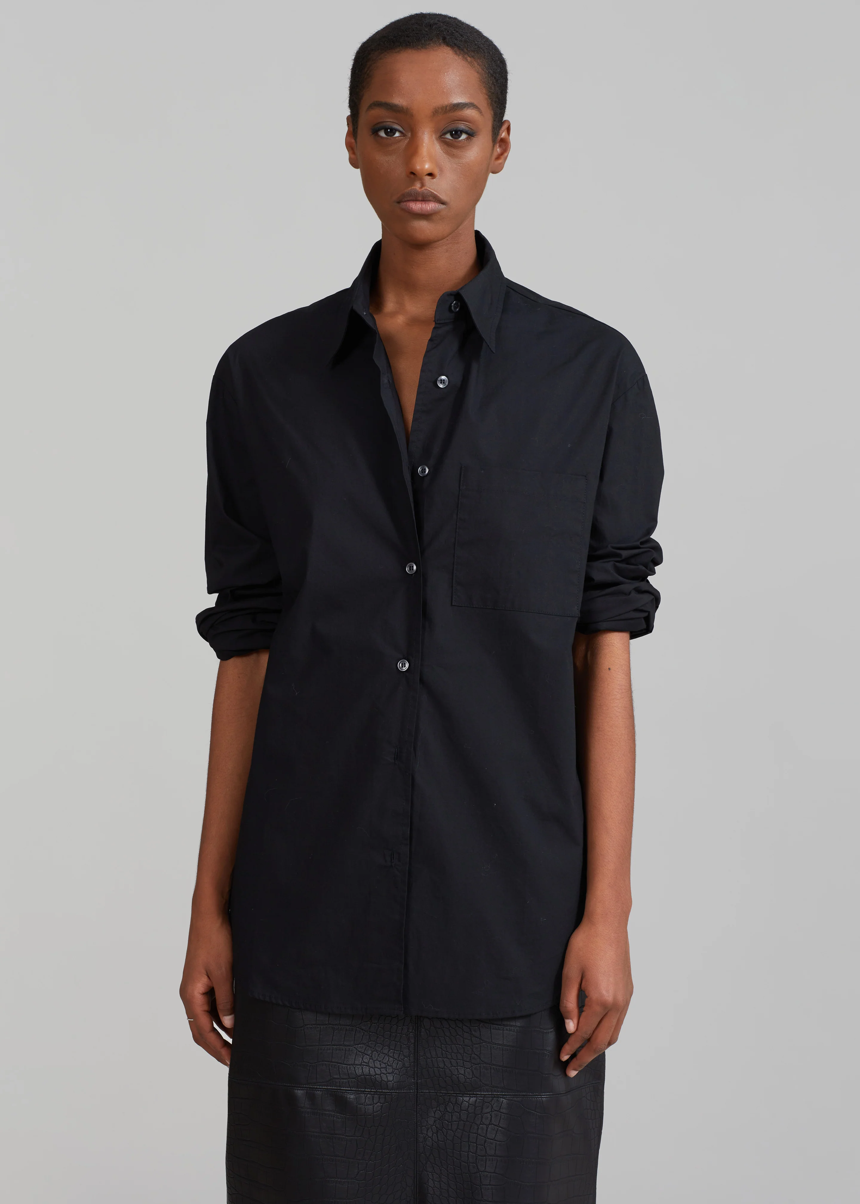 Lui Organic Cotton Shirt - Black - Image 3