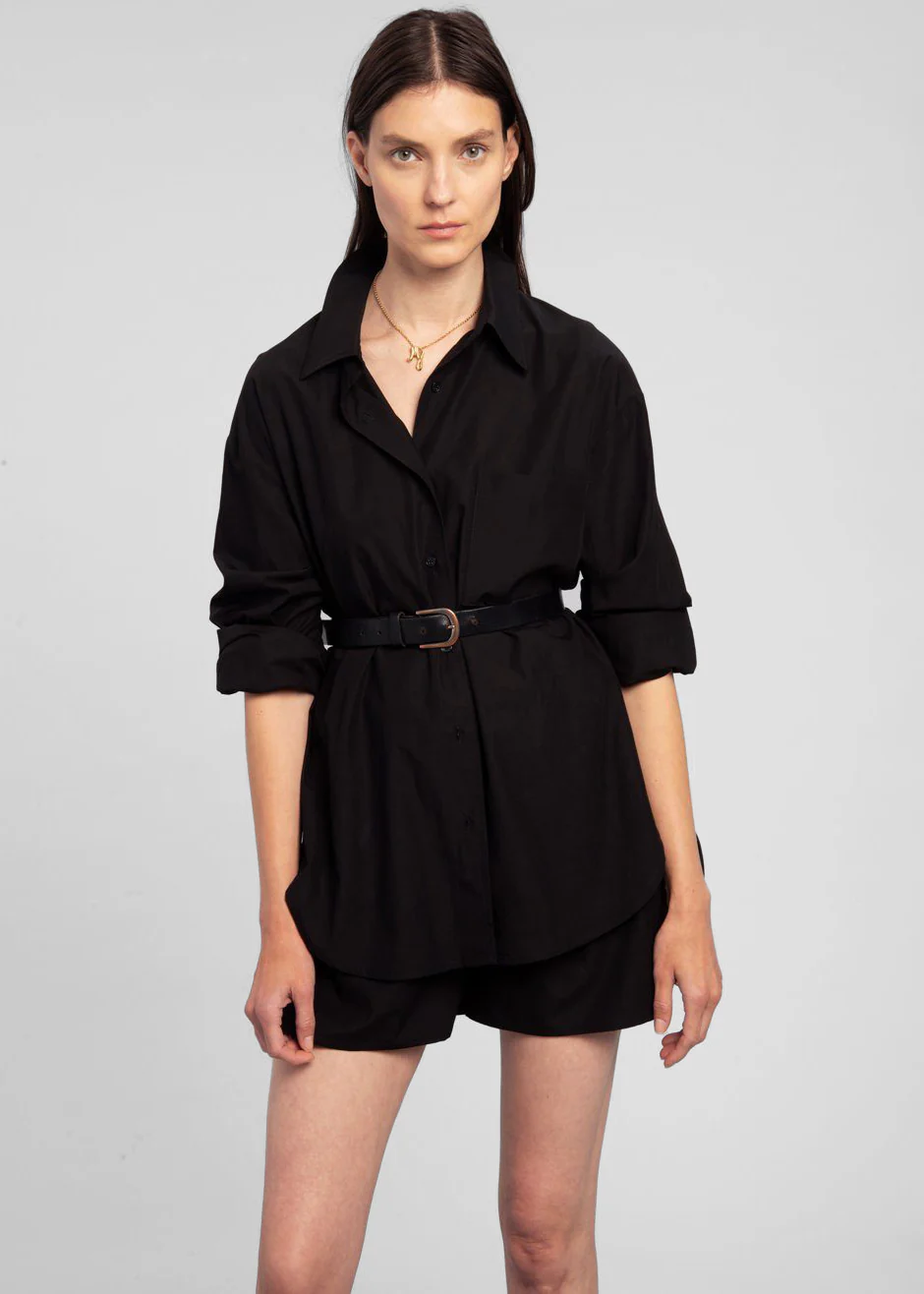 Lui Organic Cotton Shirt - Black - Image 5